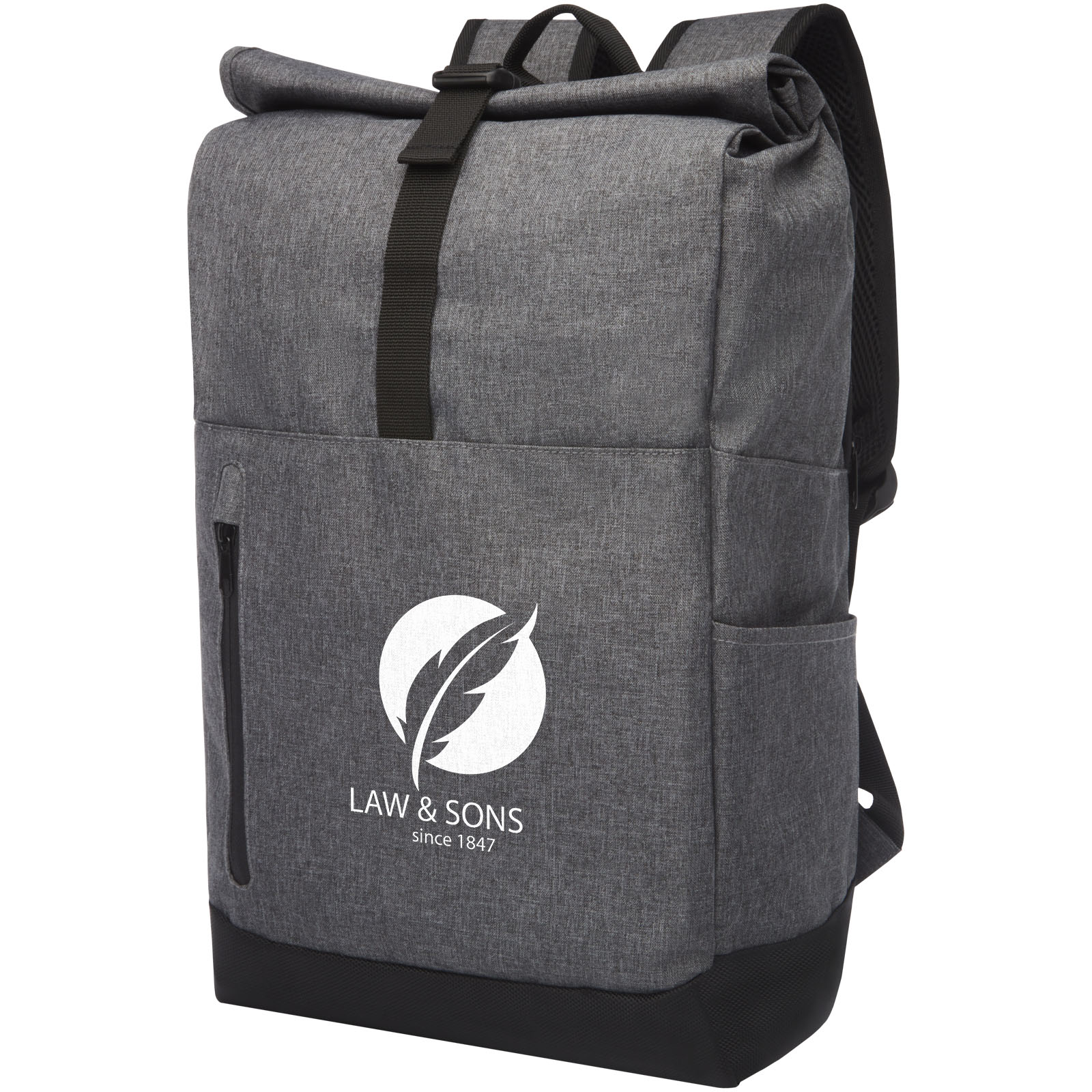 Sac à dos Libra recyclé GRS avec rabat enroulable pour ordinateur portable de 15,6" 12L