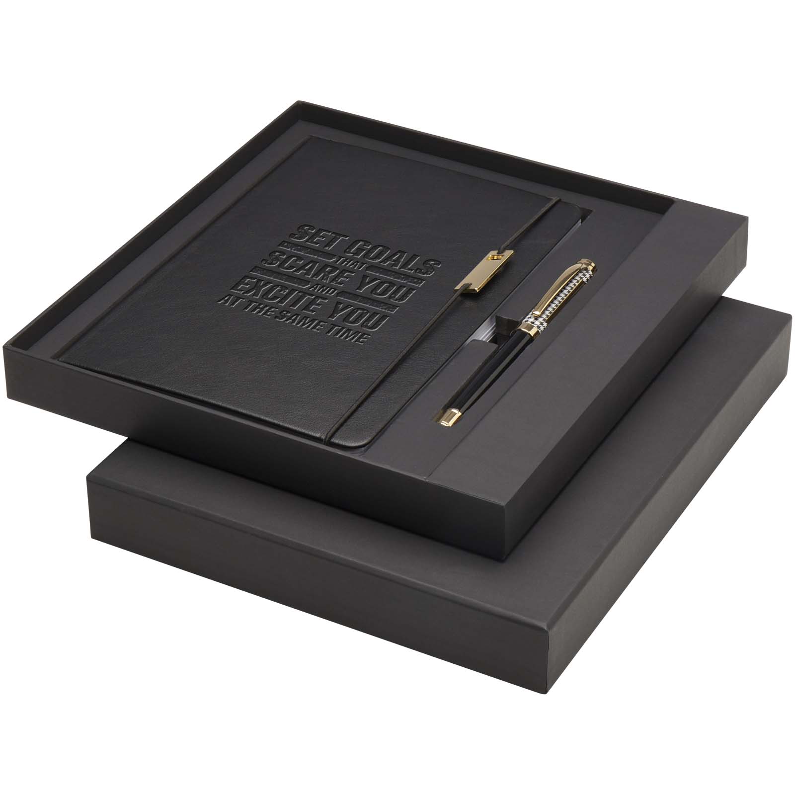 Luxe Ensemble Legato comprenant carnet A5, stylo bille et stylo roller (encre bleue)