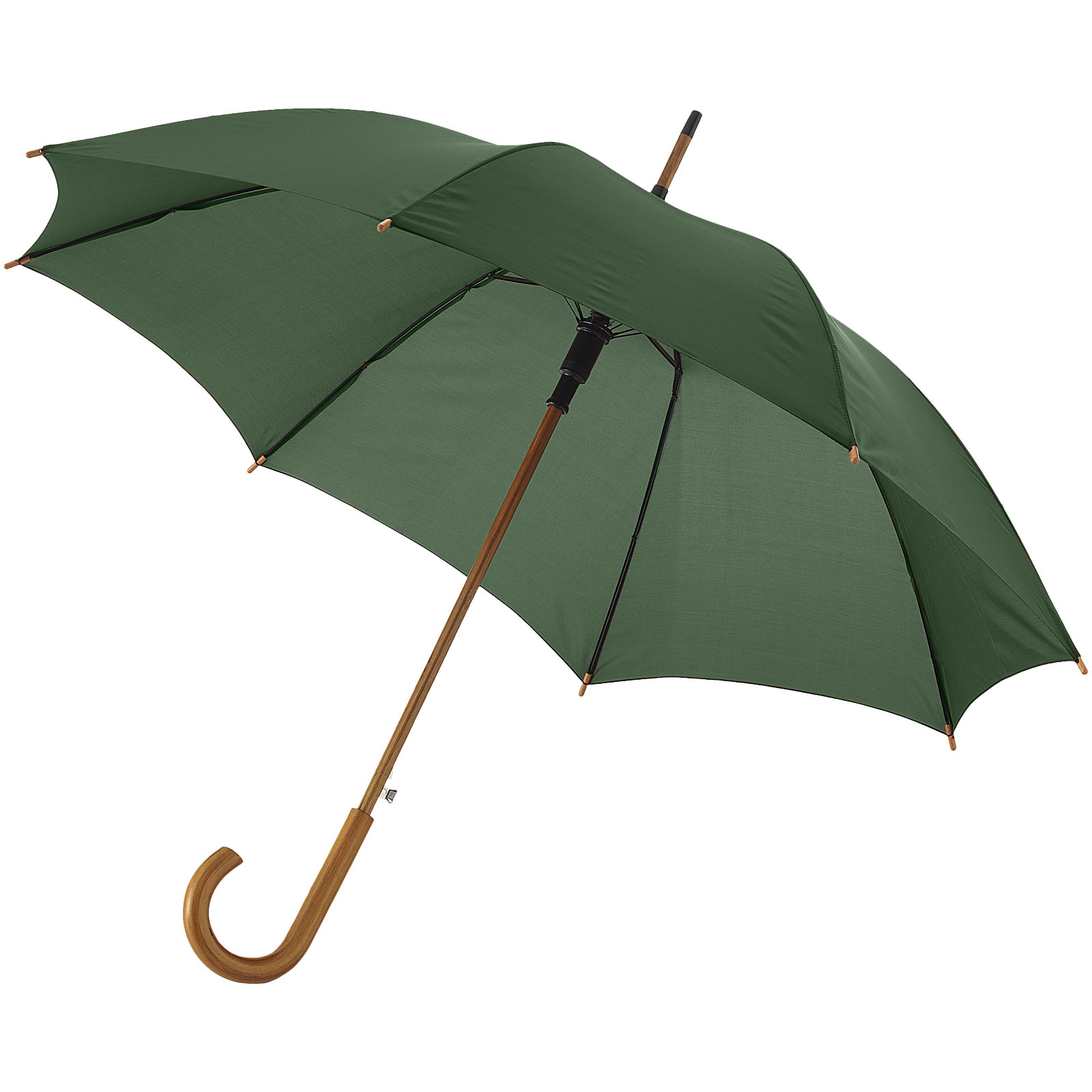 Parapluie 23" à ouverture automatique, poignée et mât en bois