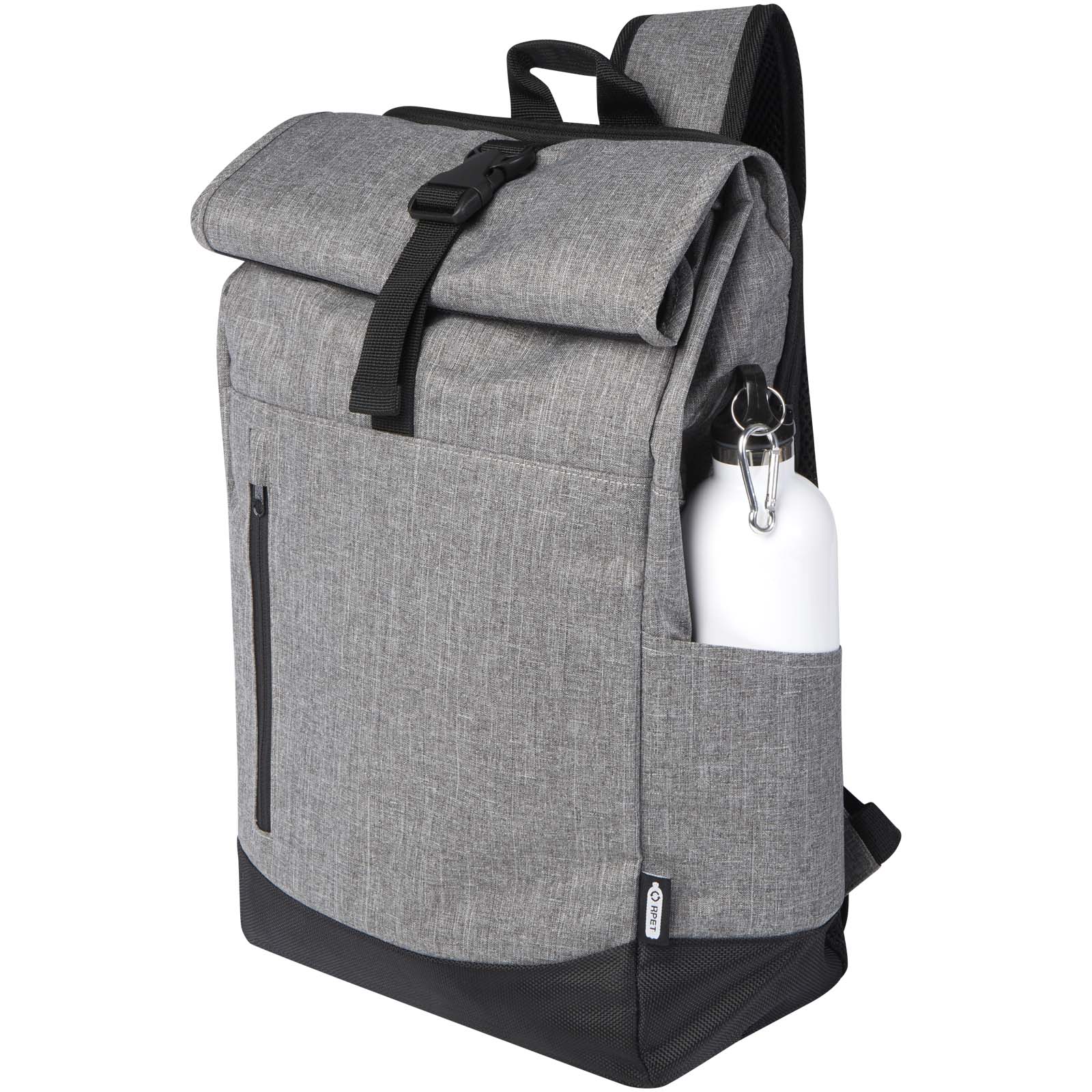 Sac à dos Libra recyclé GRS avec rabat enroulable pour ordinateur portable de 15,6" 12L