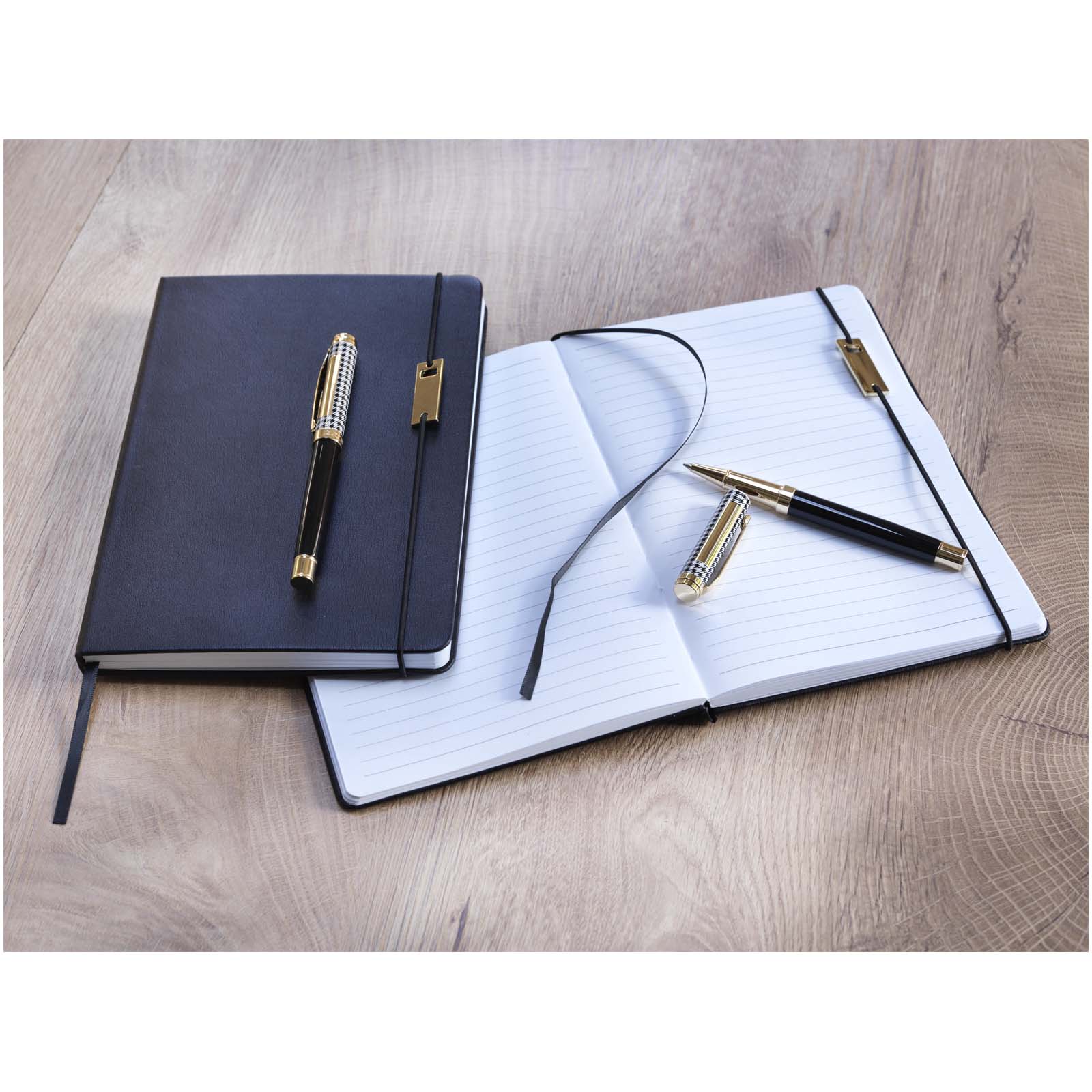 Luxe Ensemble Legato comprenant carnet A5, stylo bille et stylo roller (encre bleue)