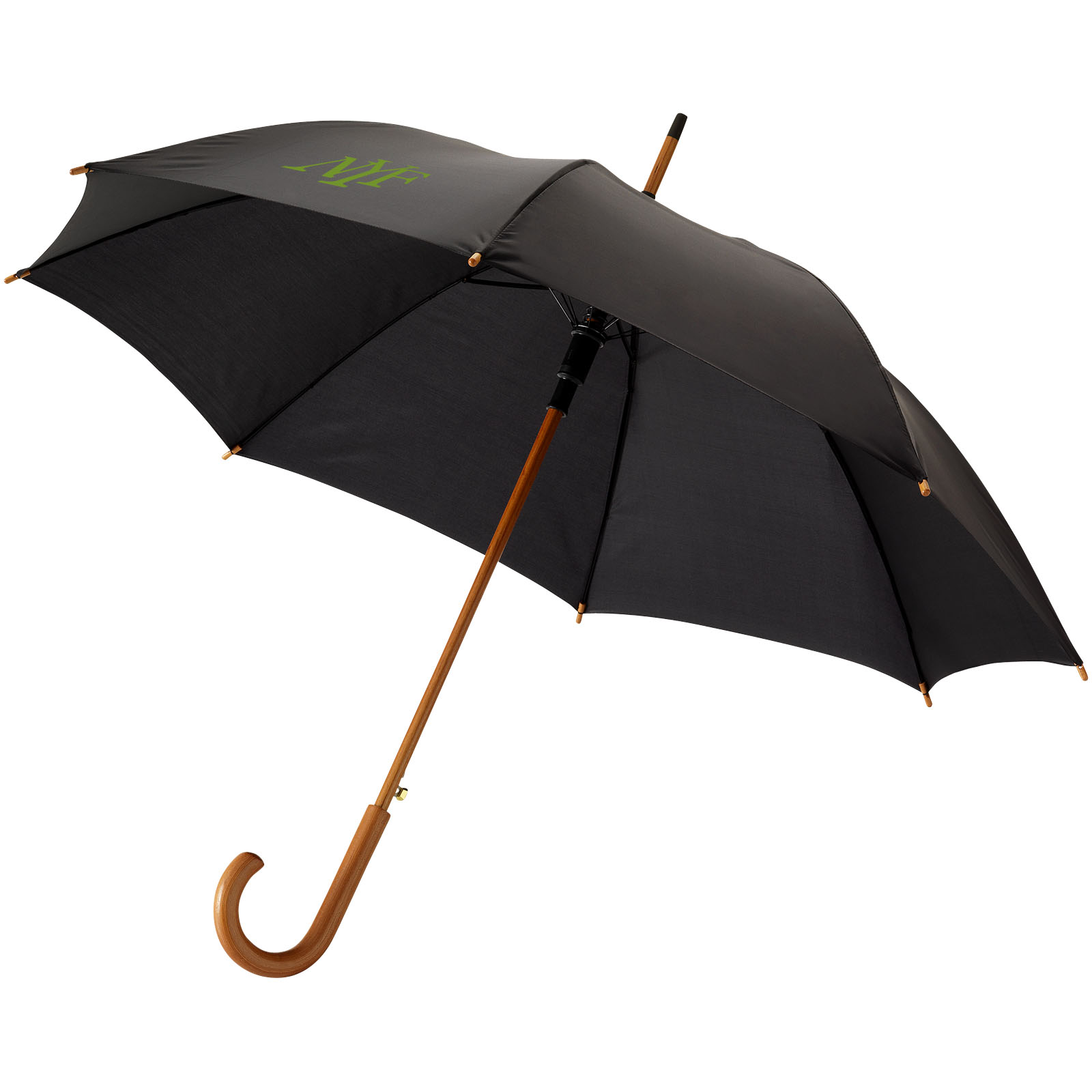 Parapluie 23" à ouverture automatique, poignée et mât en bois