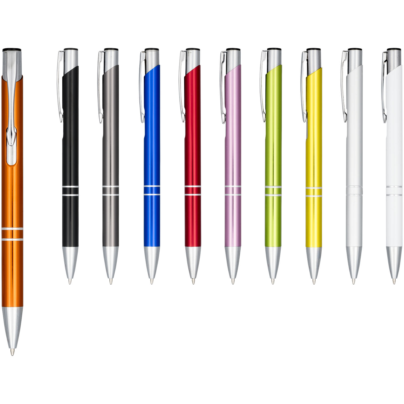 Stylo bille rétractable en aluminium anodisé Moneta (encre noire)