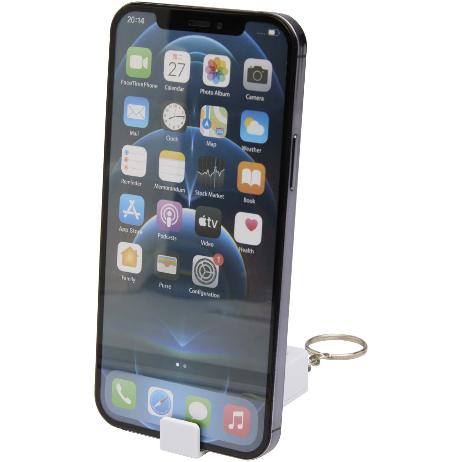 Support de téléphone Aggia avec jouet fidget en plastique recyclé