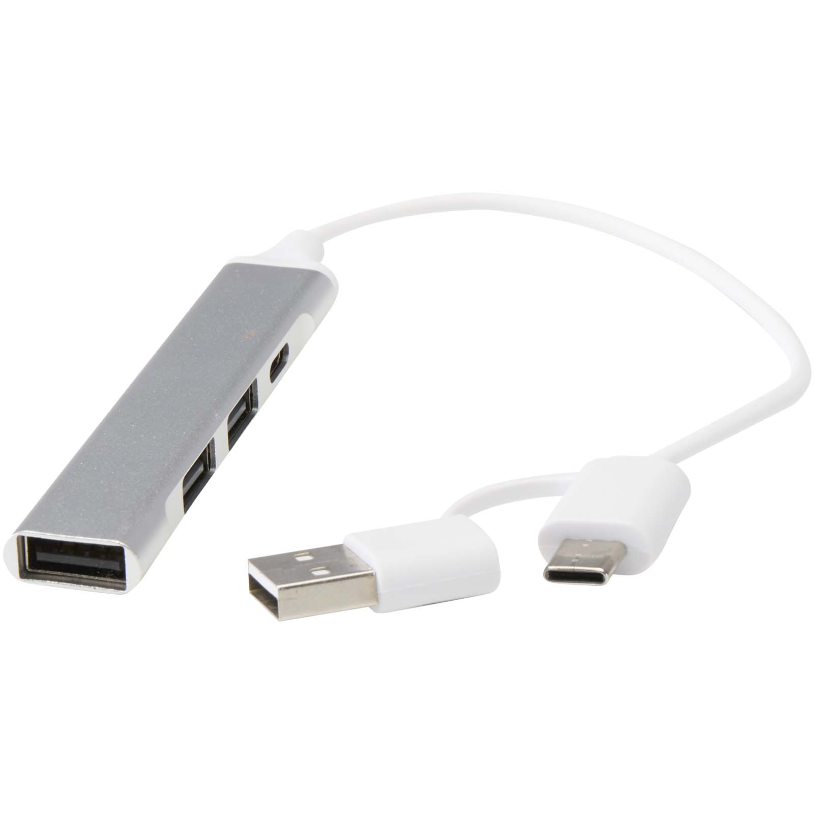 Hub USB-A et Type-C Alkaid à 4 ports en aluminium recyclé avec double entrée