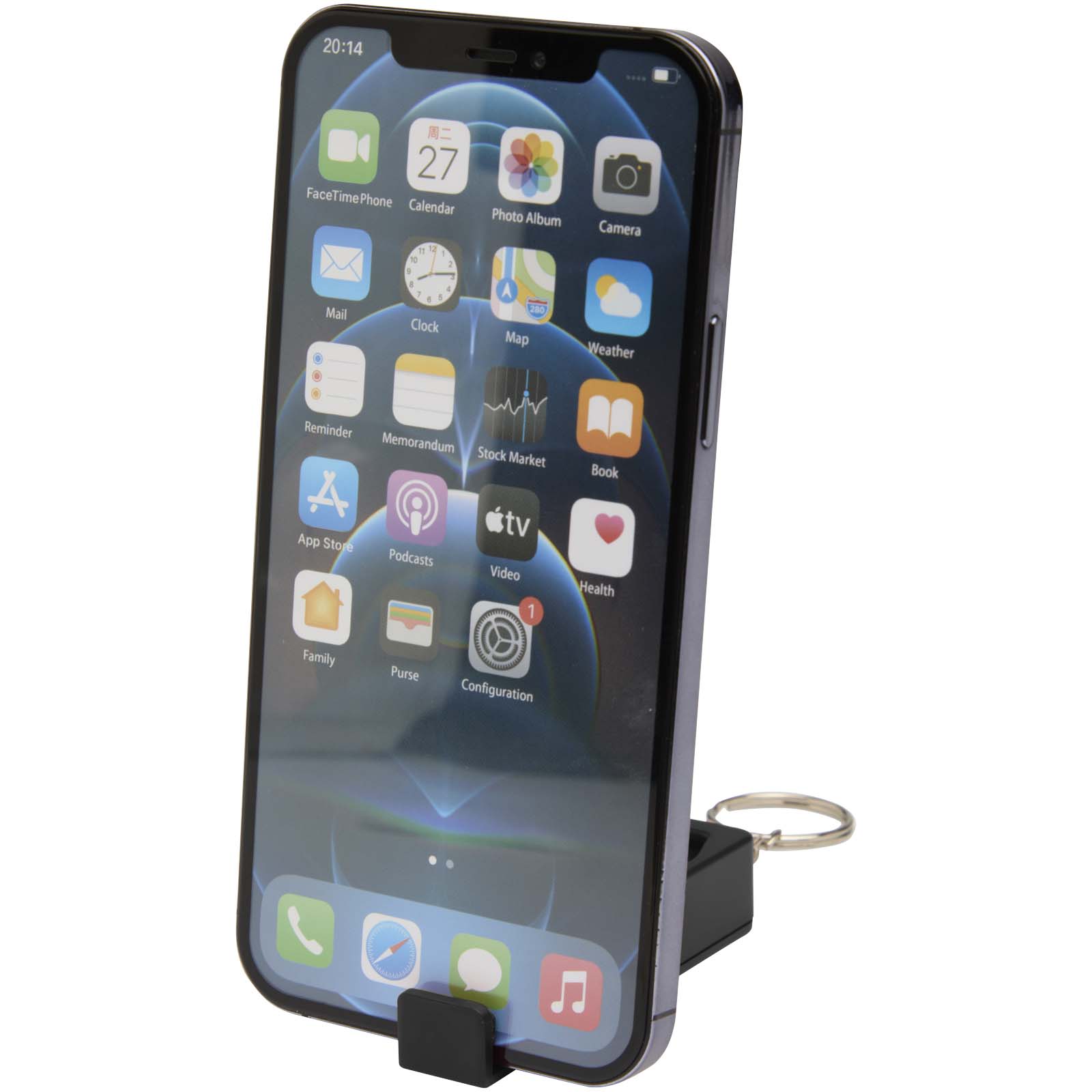Support de téléphone Aggia avec jouet fidget en plastique recyclé