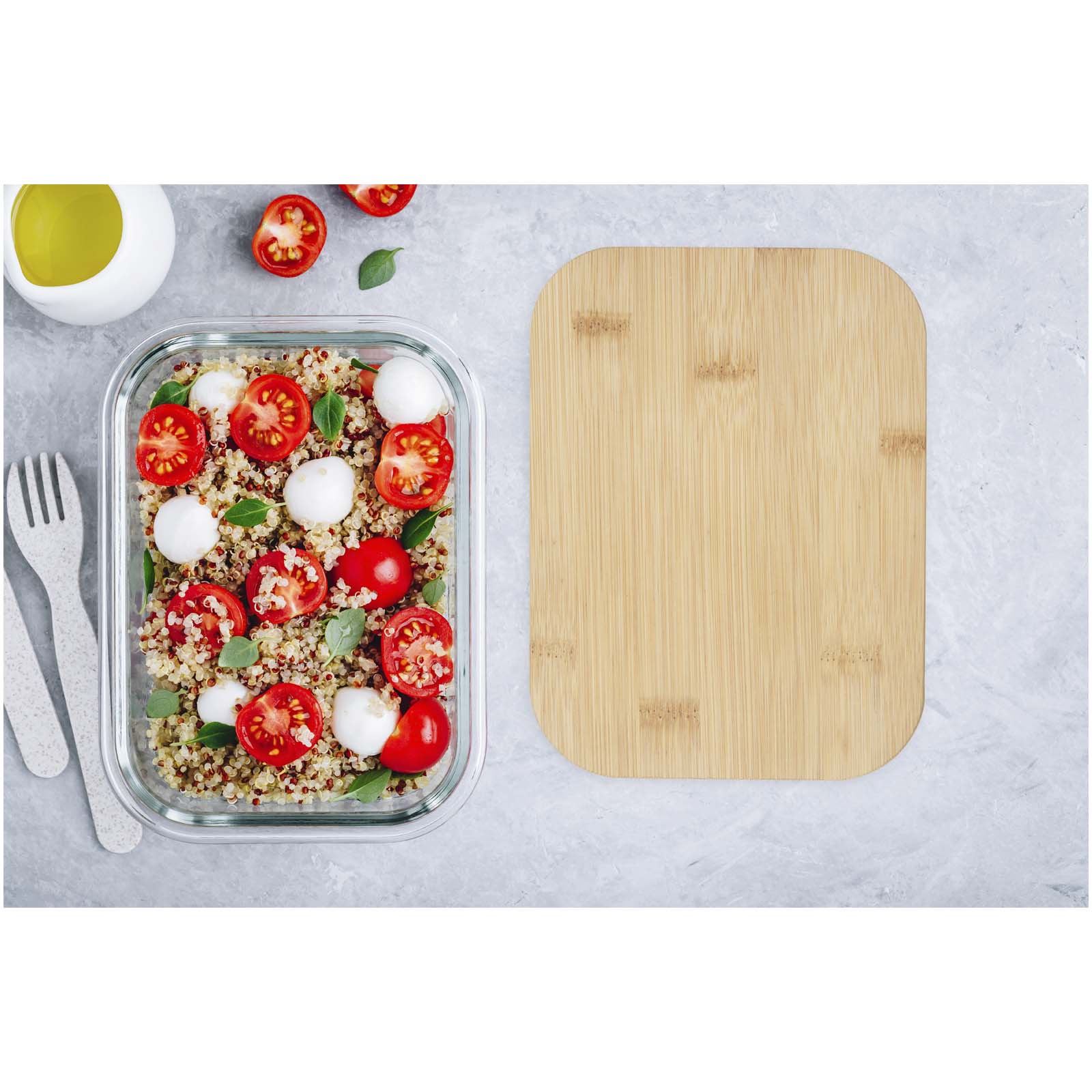 Seasons Boîte repas Roby en verre avec couvercle en bambou 1000 ml