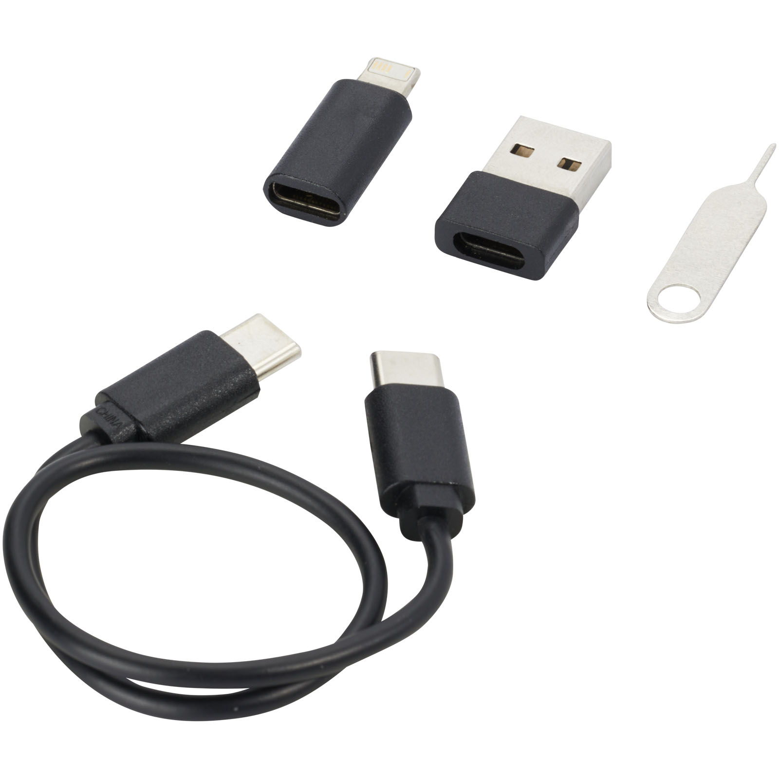 Câble de recharge modulaire en plastique recyclé Savvy avec support de téléphone