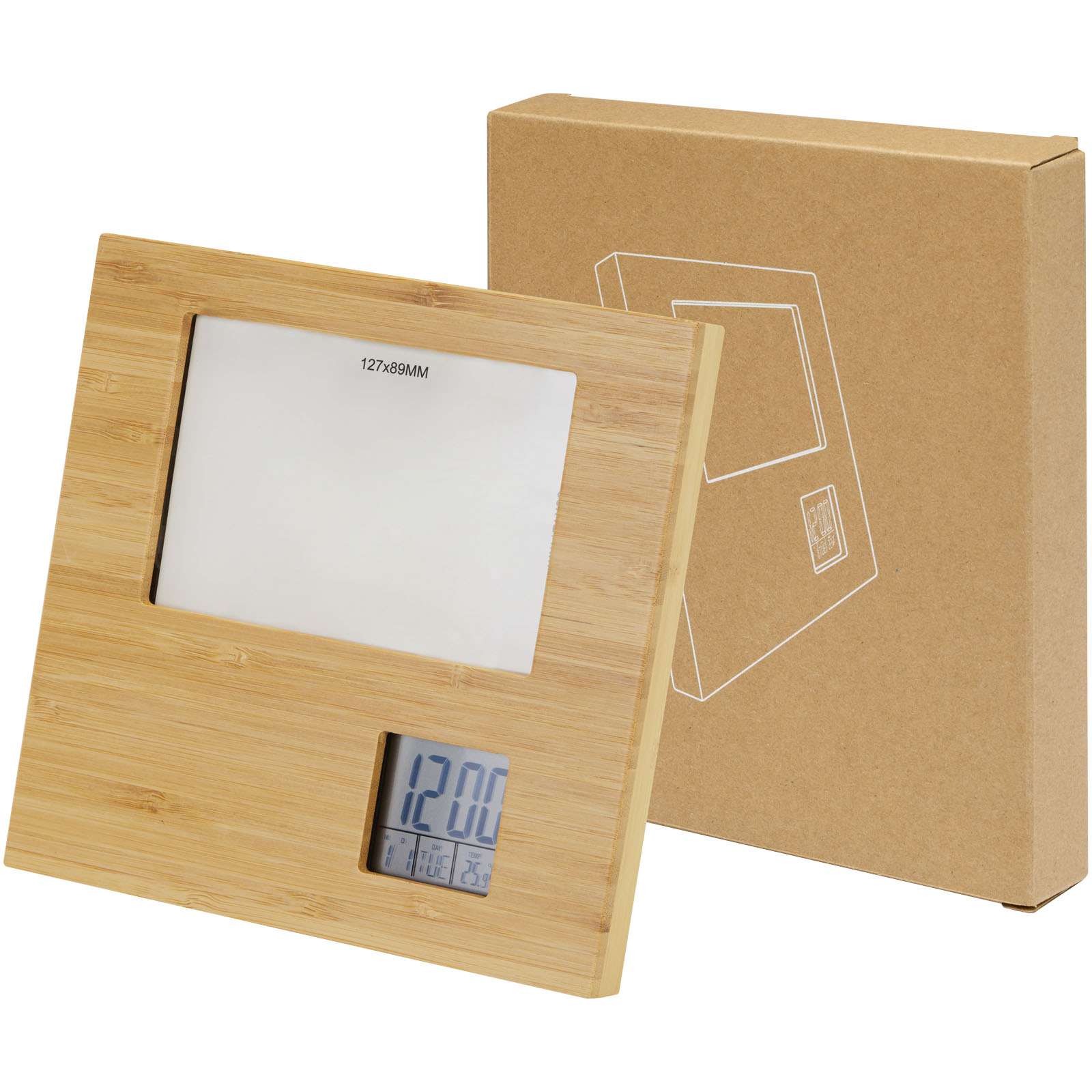 Cadre photo Sasa en bambou avec thermomètre