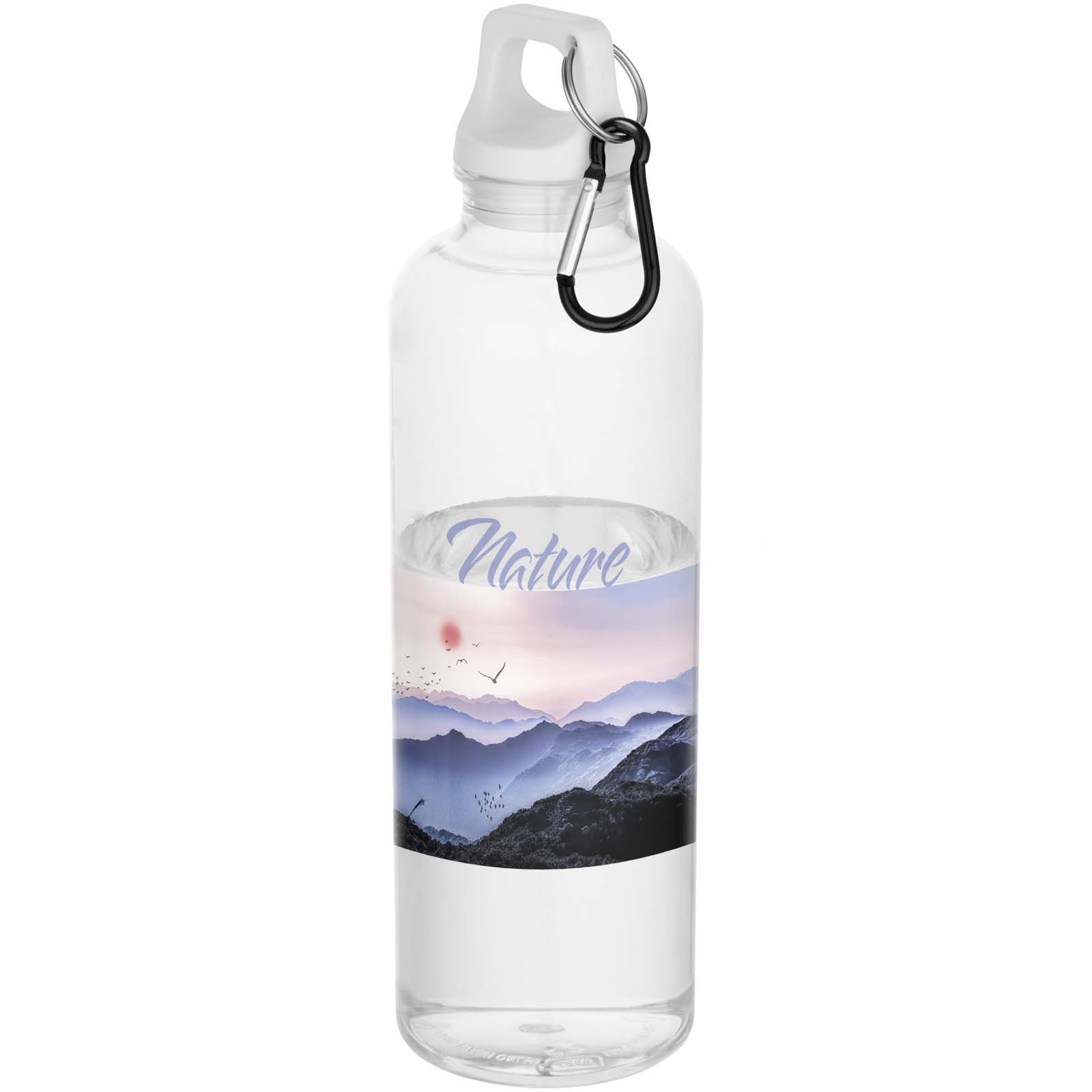 Bouteille d’eau Oregon de 750 ml en plastique recyclé certifié RCS avec mousqueton