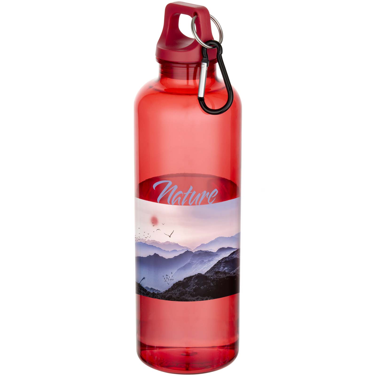 Bouteille d’eau Oregon de 750 ml en plastique recyclé certifié RCS avec mousqueton