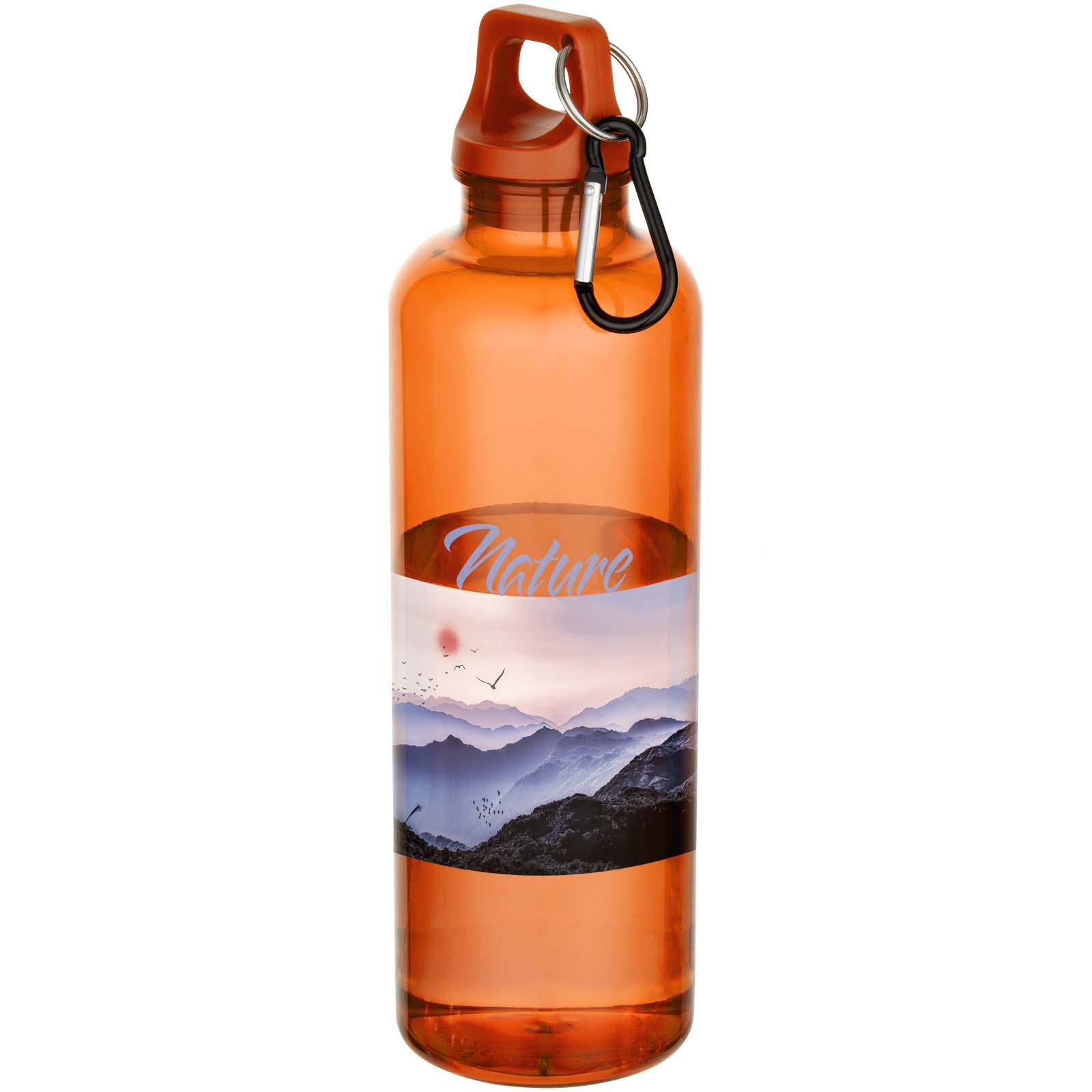 Bouteille d’eau Oregon de 750 ml en plastique recyclé certifié RCS avec mousqueton