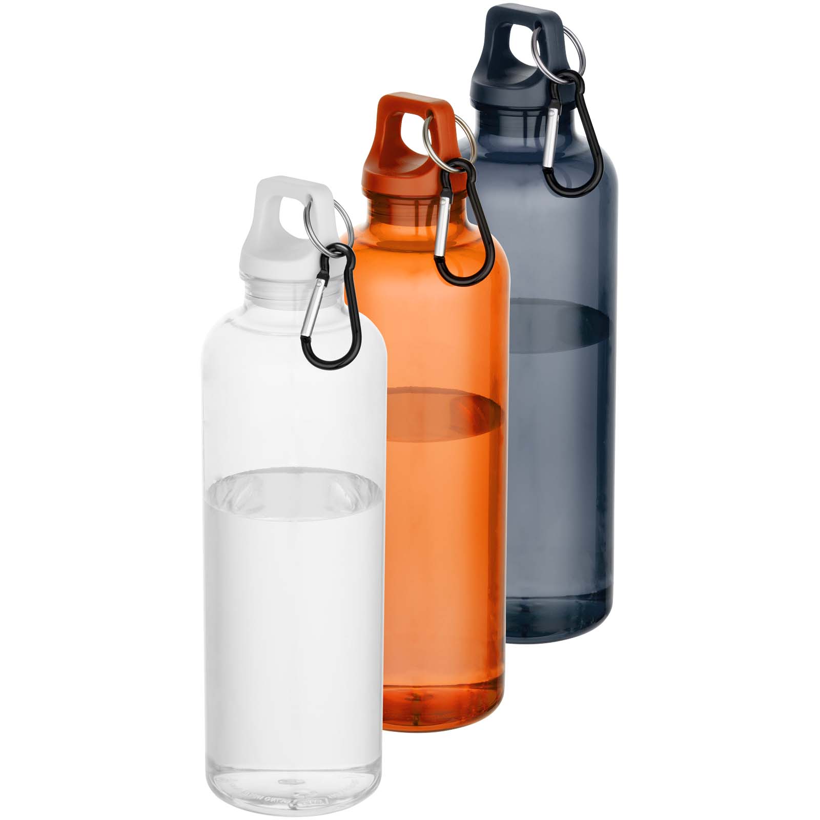 Bouteille d’eau Oregon de 750 ml en plastique recyclé certifié RCS avec mousqueton