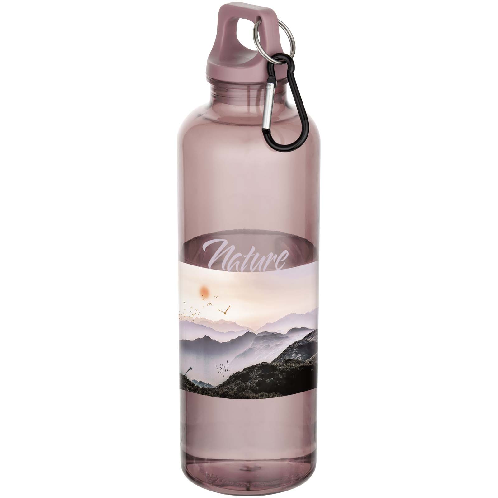 Bouteille d’eau Oregon de 750 ml en plastique recyclé certifié RCS avec mousqueton