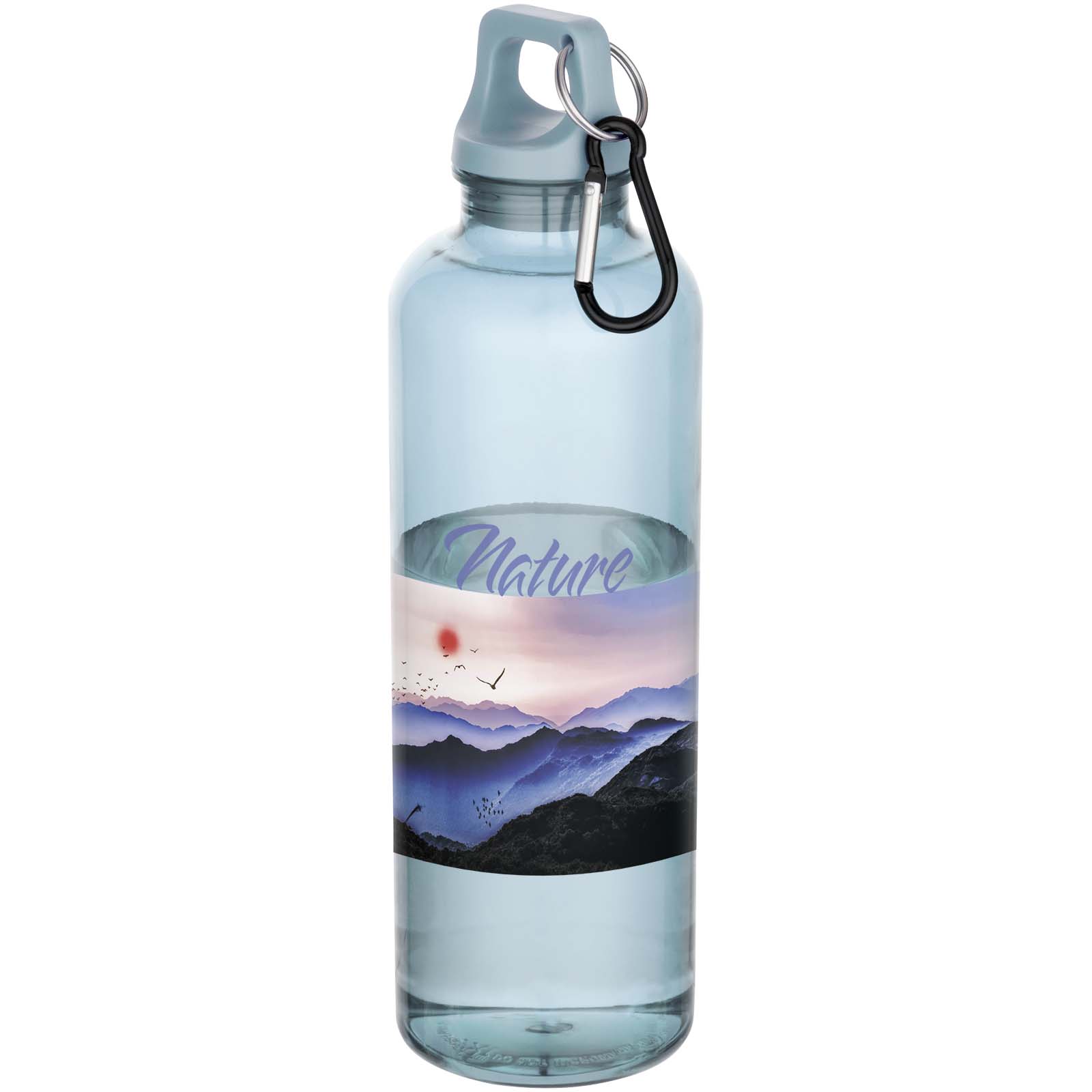 Bouteille d’eau Oregon de 750 ml en plastique recyclé certifié RCS avec mousqueton