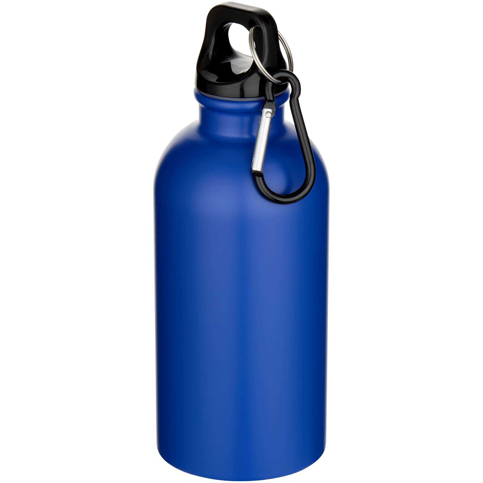 Bouteille d’eau Oregon de 400 ml à simple paroi avec finition MATE, en acier inoxydable recyclé certifié RCS avec mousqueton