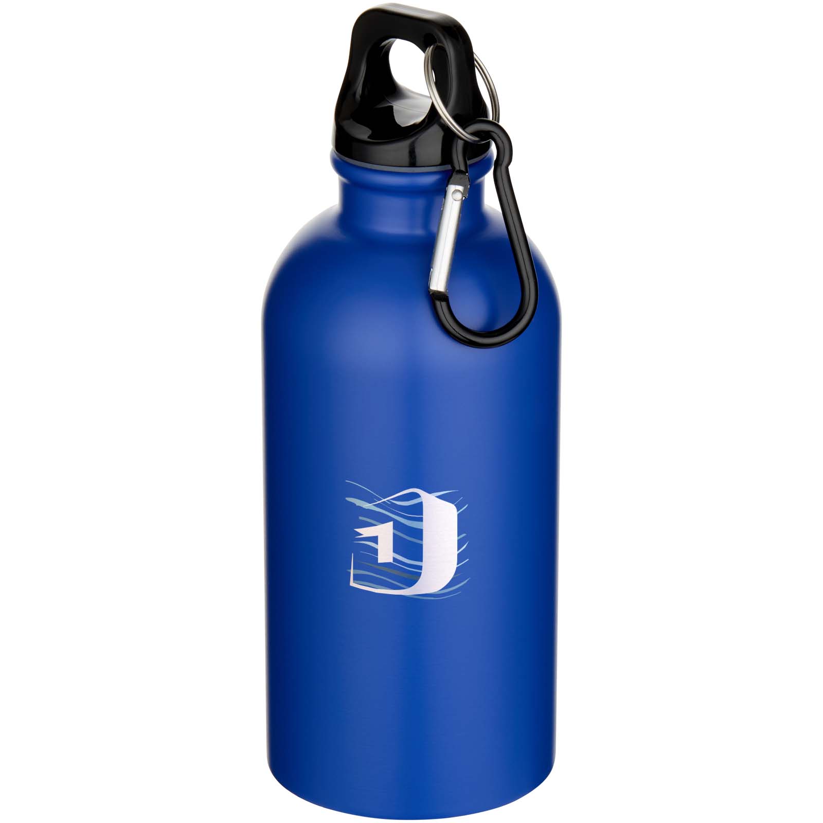 Bouteille d’eau Oregon de 400 ml à simple paroi avec finition MATE, en acier inoxydable recyclé certifié RCS avec mousqueton