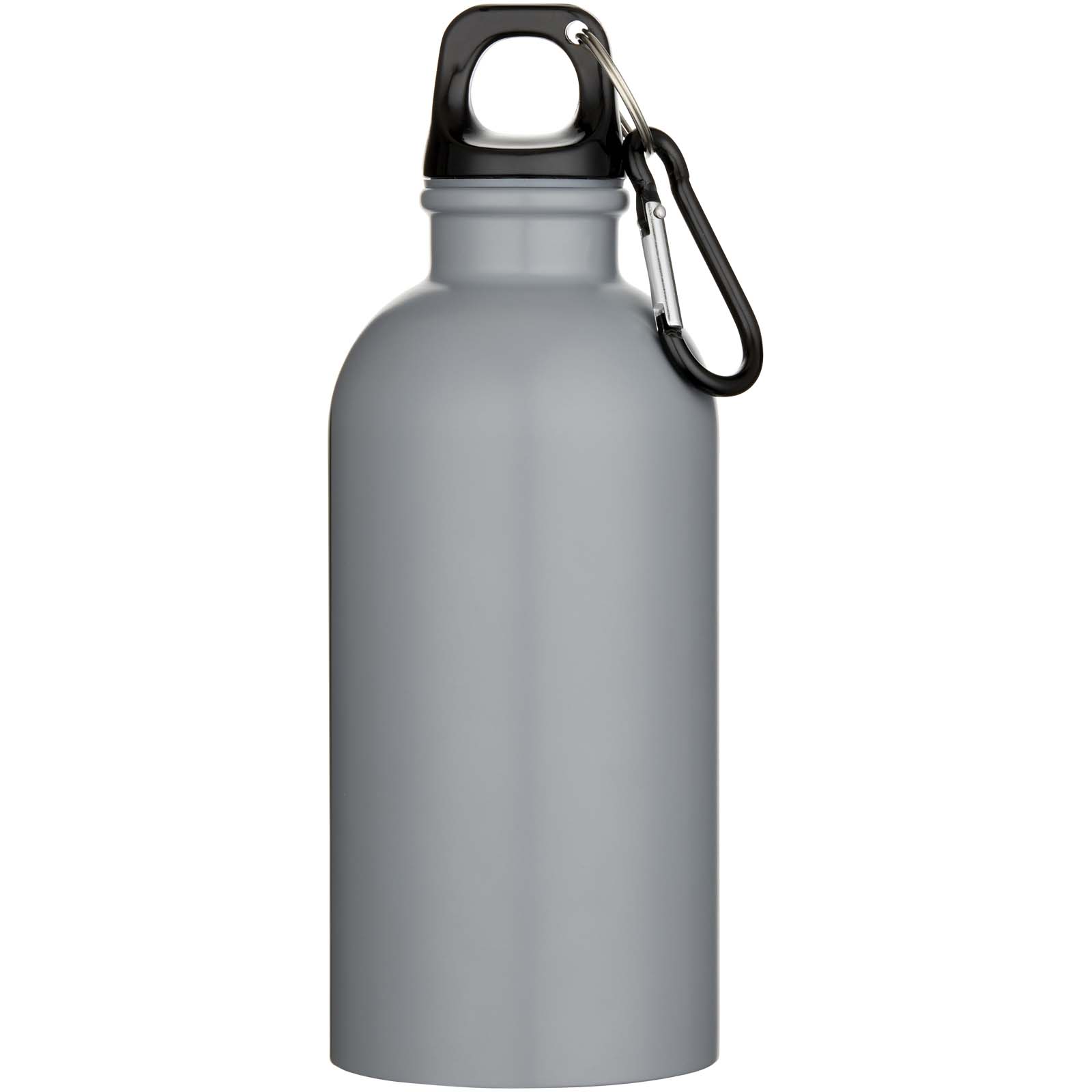 Bouteille d’eau Oregon de 400 ml à simple paroi avec finition MATE, en acier inoxydable recyclé certifié RCS avec mousqueton