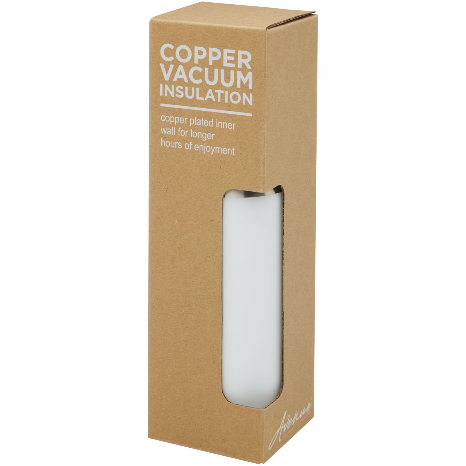 Bouteille Hulan de 540 ml en acier inoxydable avec  cuivre et isolation par le vide avec couvercle en bambou