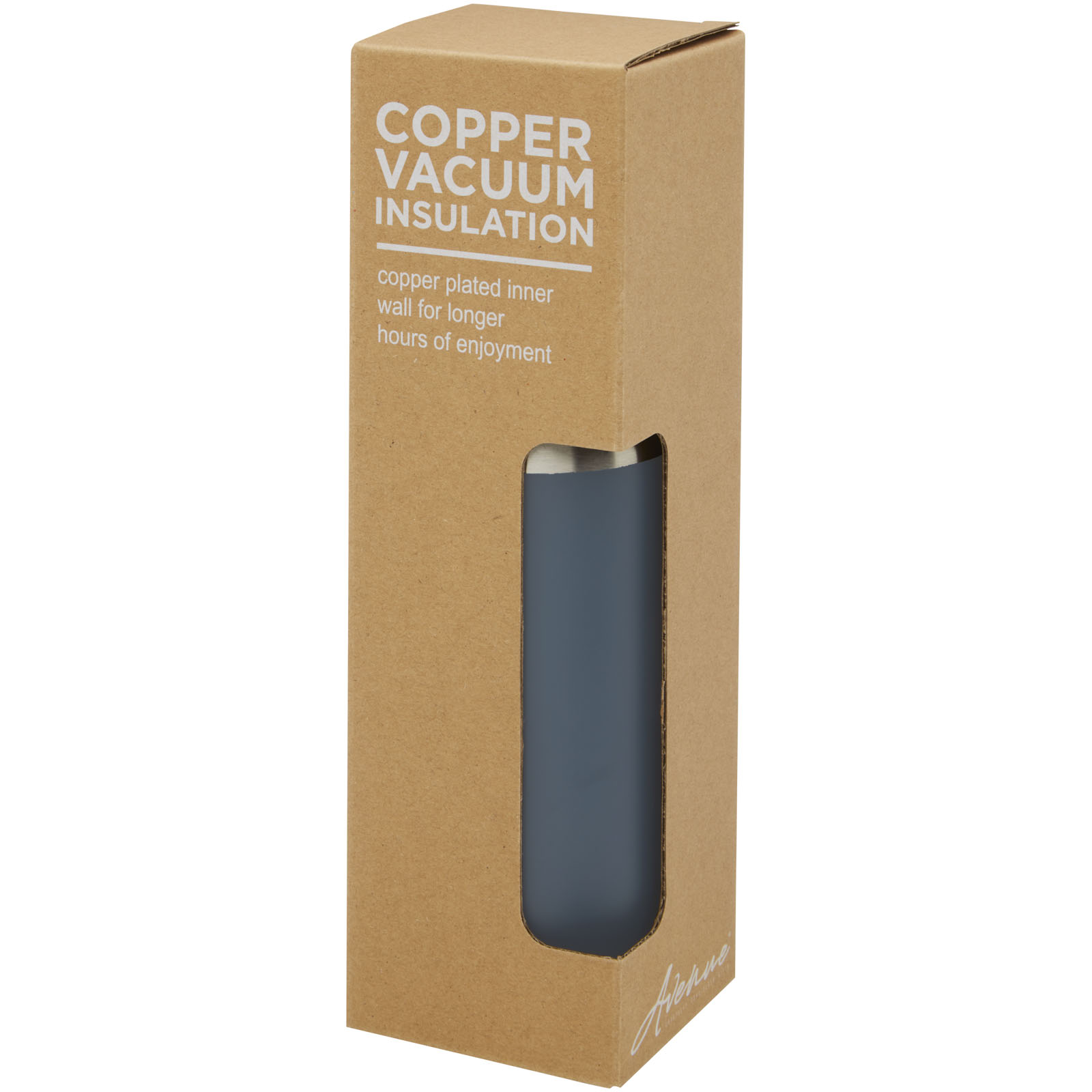 Bouteille Hulan de 540 ml en acier inoxydable avec  cuivre et isolation par le vide avec couvercle en bambou