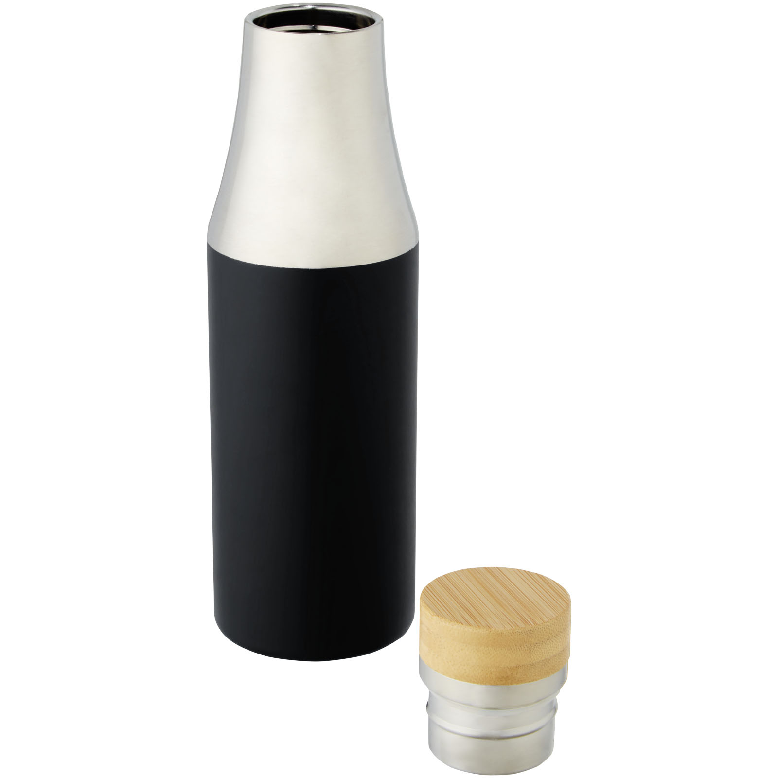 Bouteille Hulan de 540 ml en acier inoxydable avec  cuivre et isolation par le vide avec couvercle en bambou