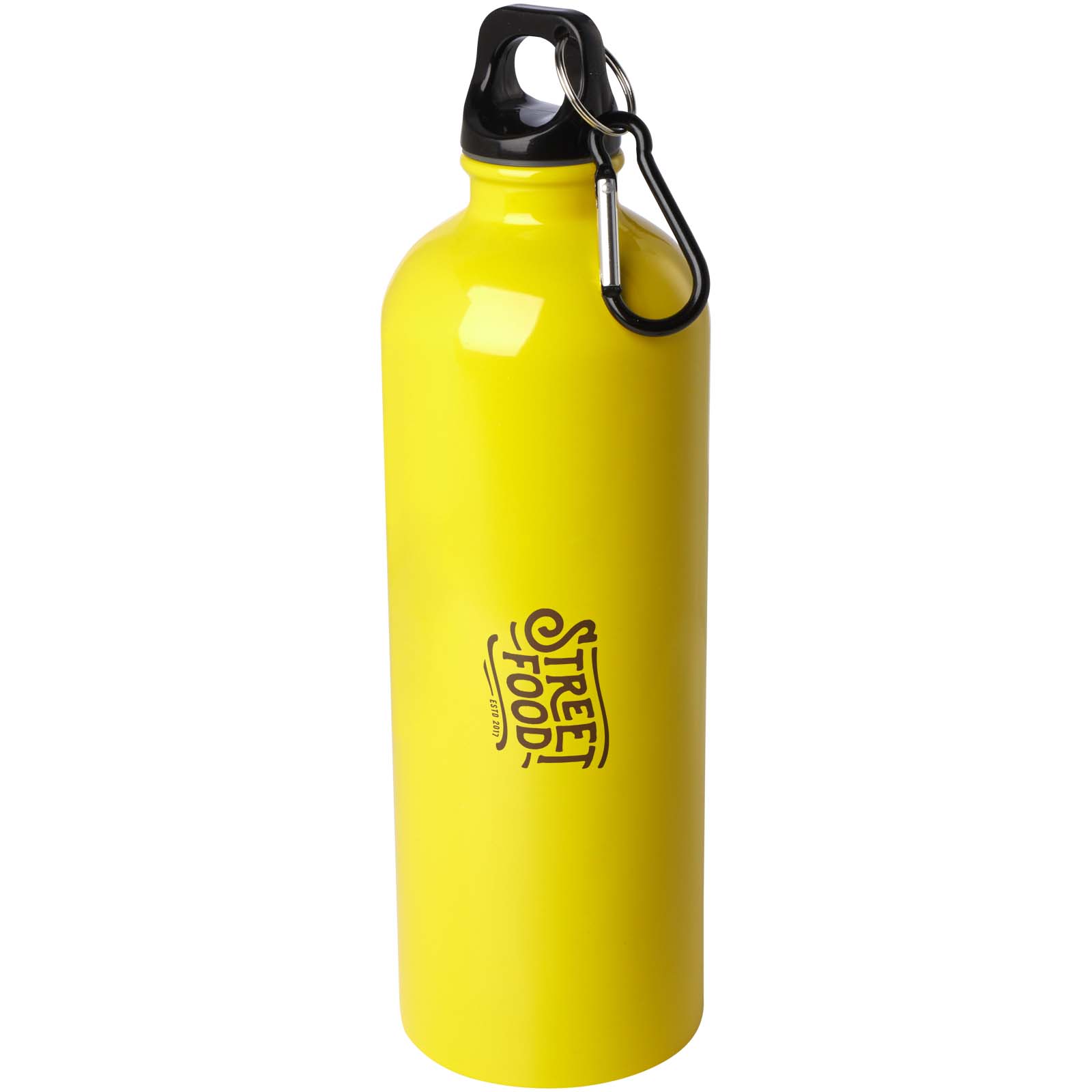 Bouteille d'eau Oregon de 750 ml simple paroi en acier recyclé certifié RCS avec mousqueton