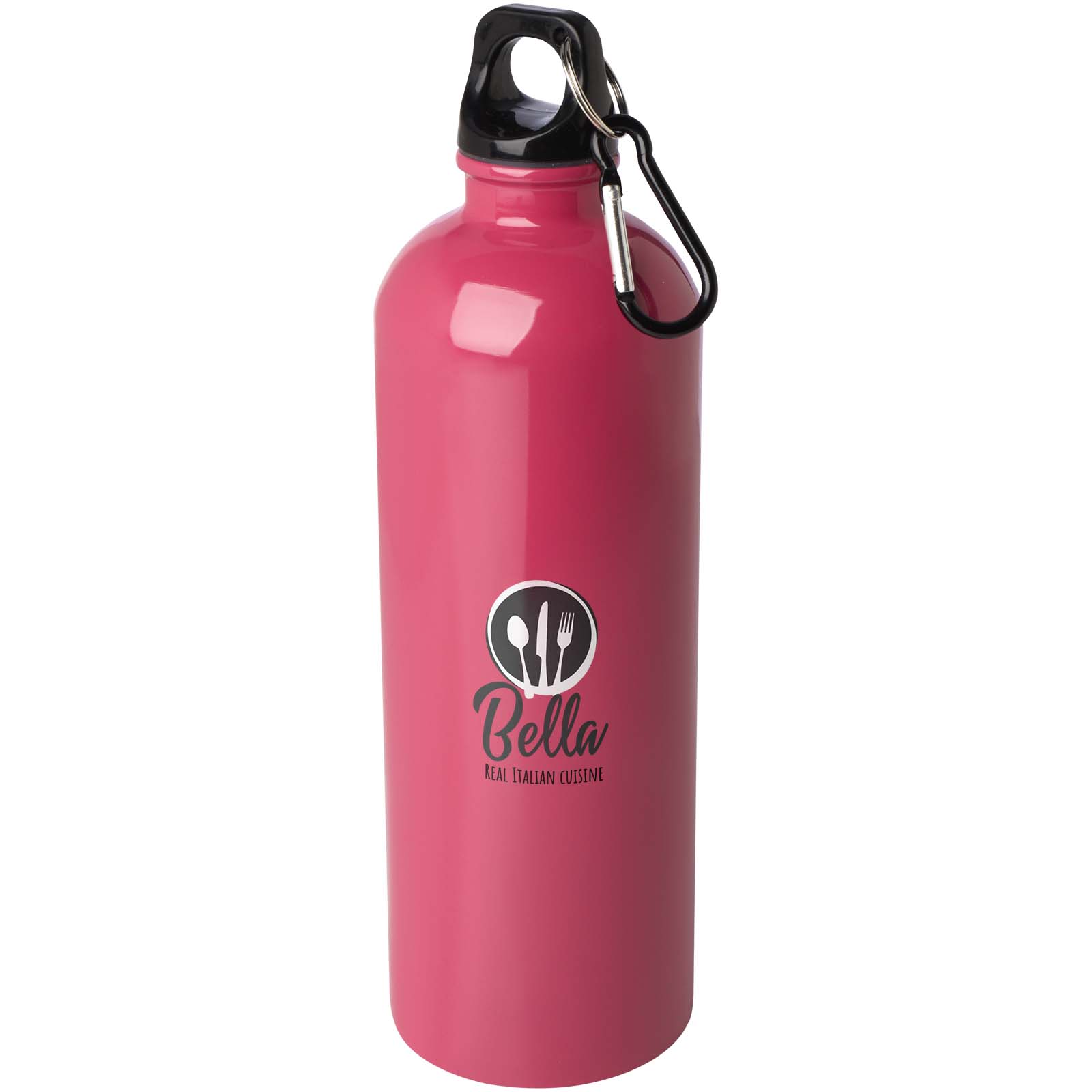 Bouteille d'eau Oregon de 750 ml simple paroi en acier recyclé certifié RCS avec mousqueton