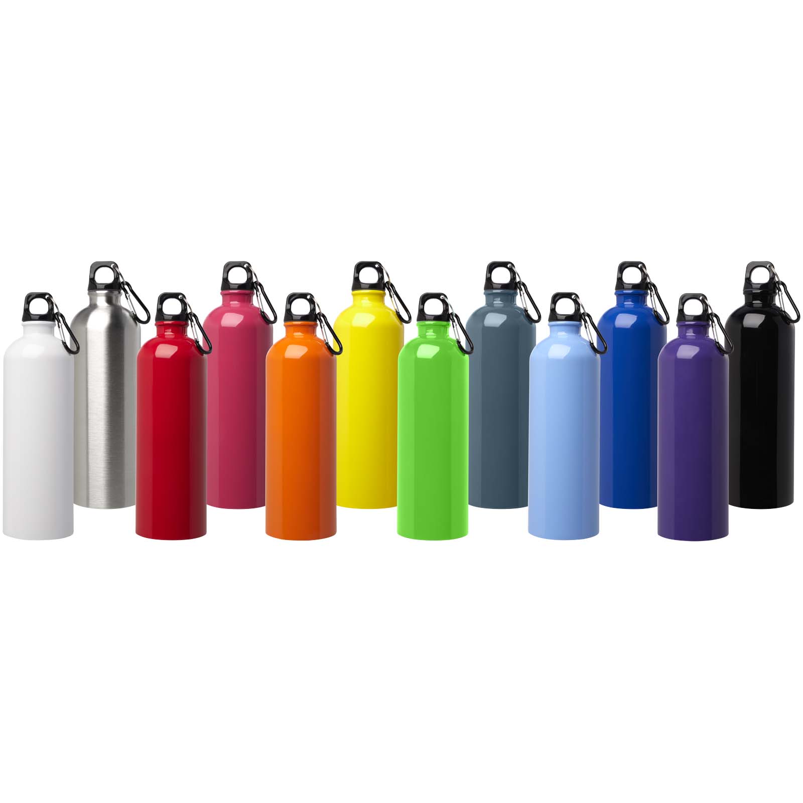 Bouteille d'eau Oregon de 750 ml simple paroi en acier recyclé certifié RCS avec mousqueton