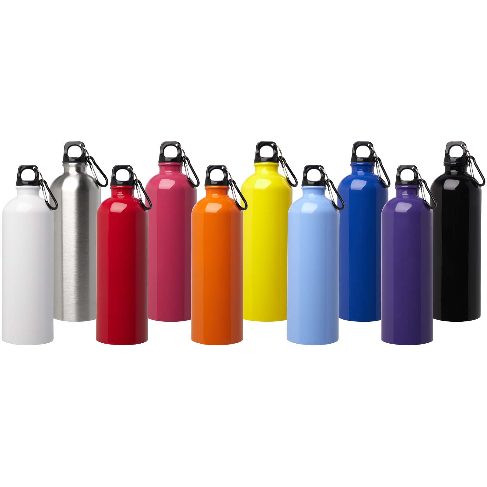 Bouteille d'eau Oregon de 750 ml simple paroi en acier recyclé certifié RCS avec mousqueton