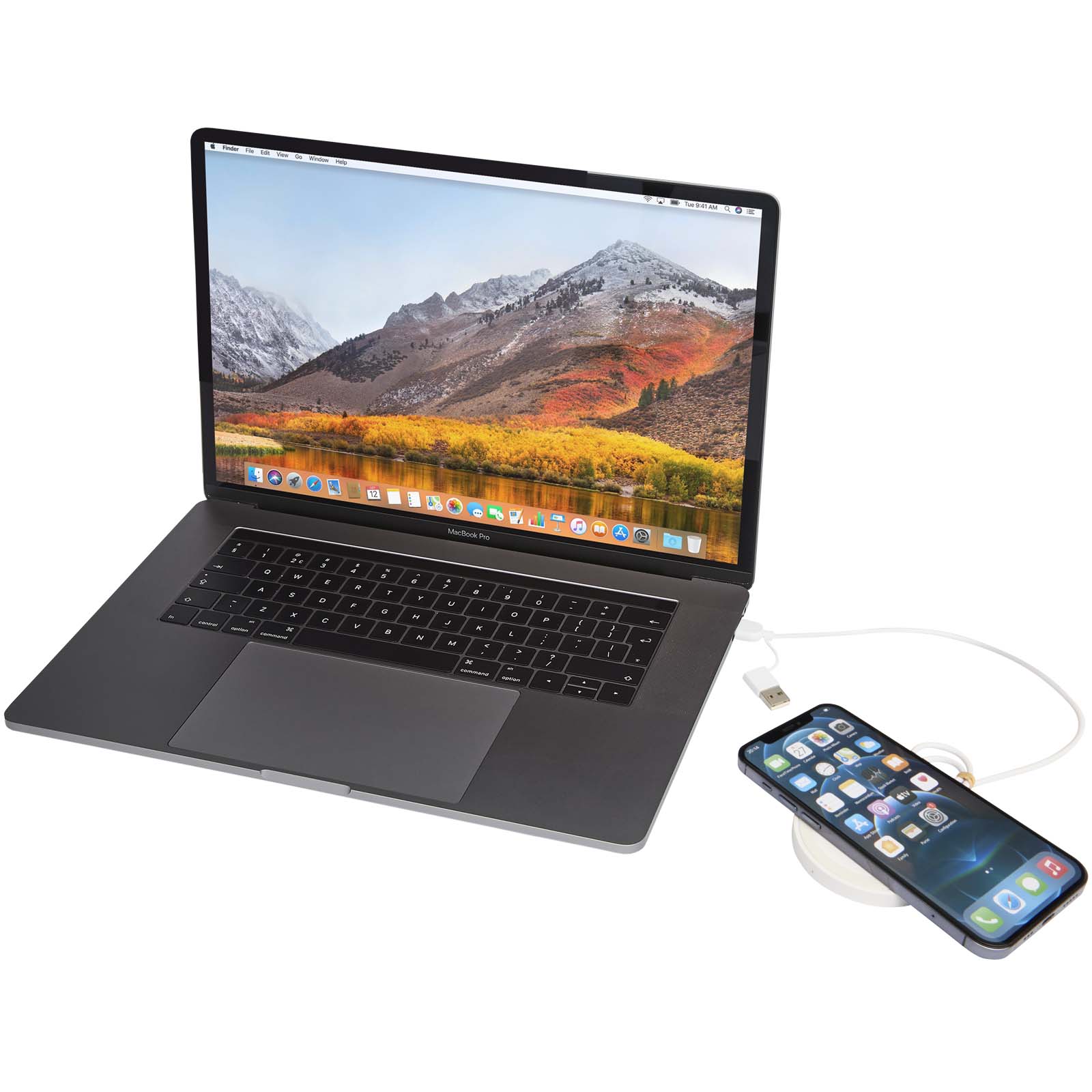 Tapis de charge sans fil Freal de 15 W en plastique recyclé