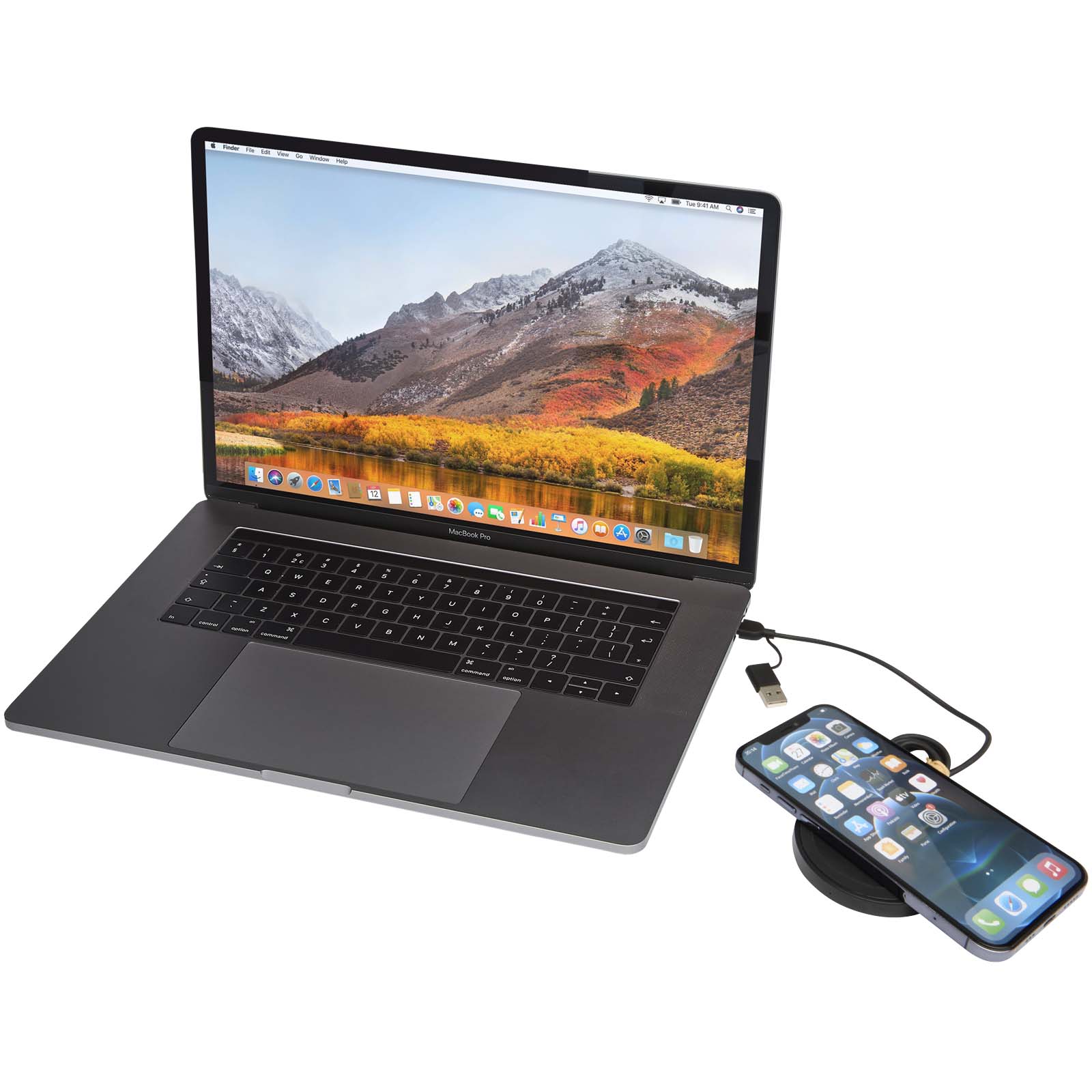 Tapis de charge sans fil Freal de 15 W en plastique recyclé