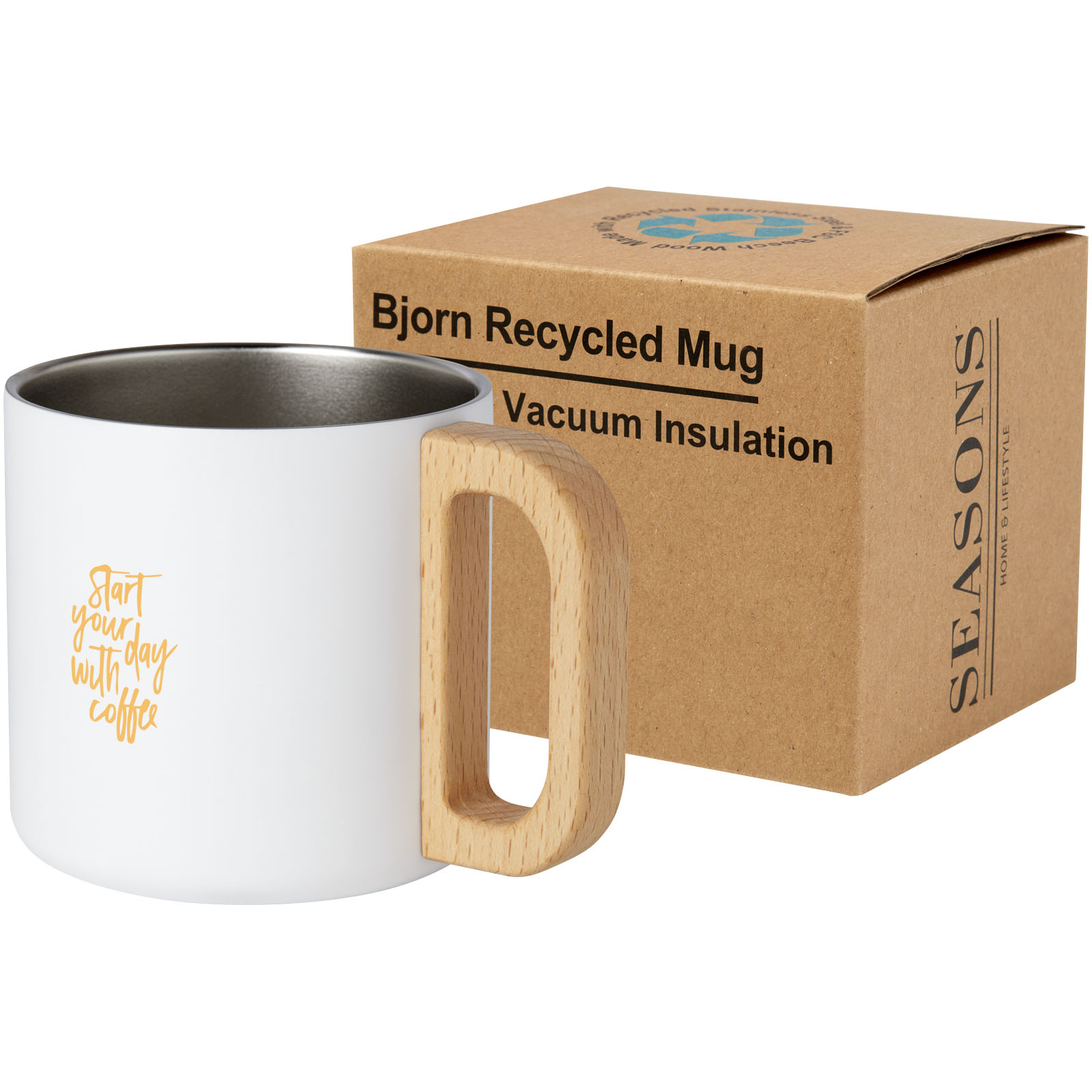 Seasons Tasse Bjorn de 360 ml en acier inoxydable recyclé certifiée RCS avec isolation sous vide et couche de cuivre