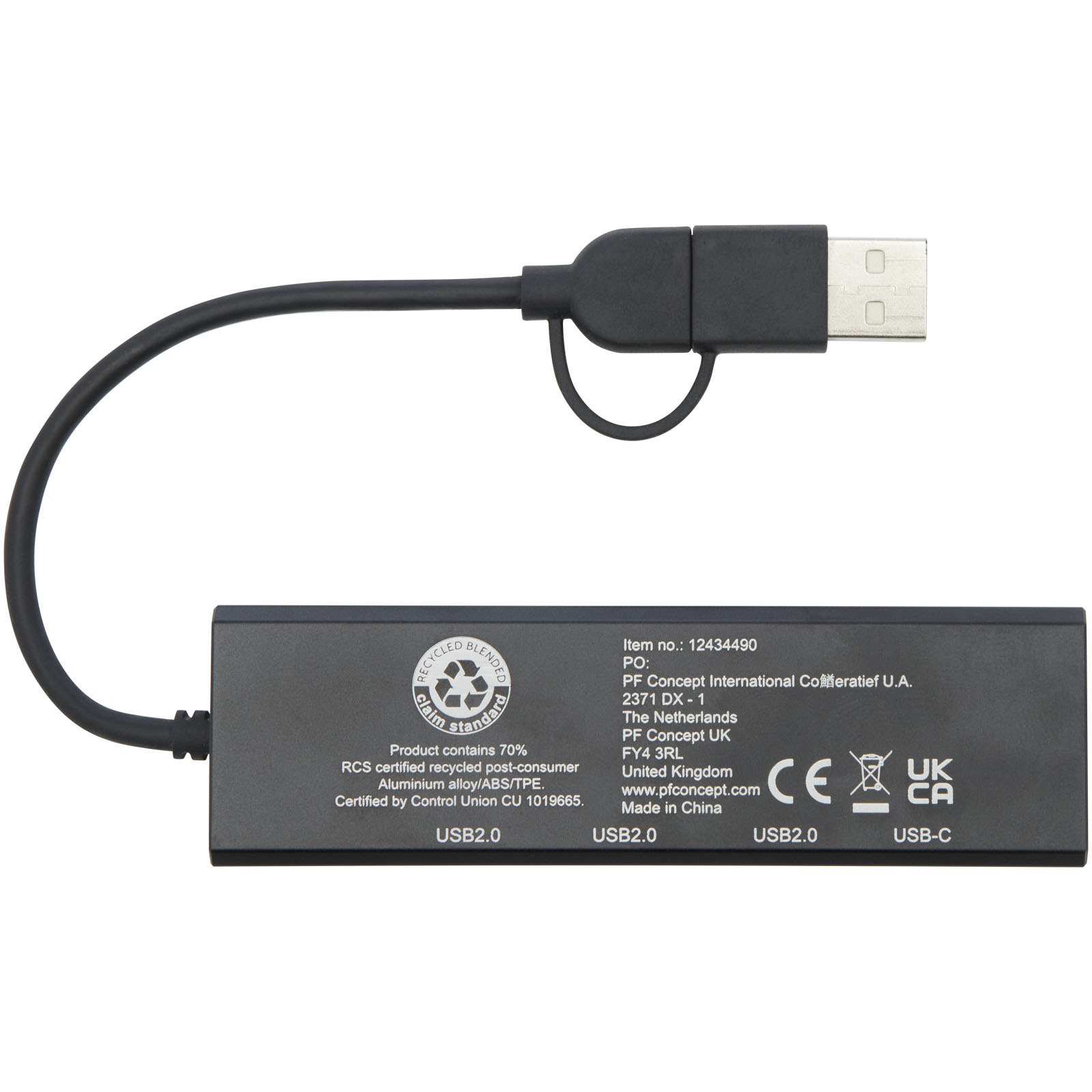 Tekiō® Concentrateur USB 2.0 Rise en aluminium recyclé certifié RCS
