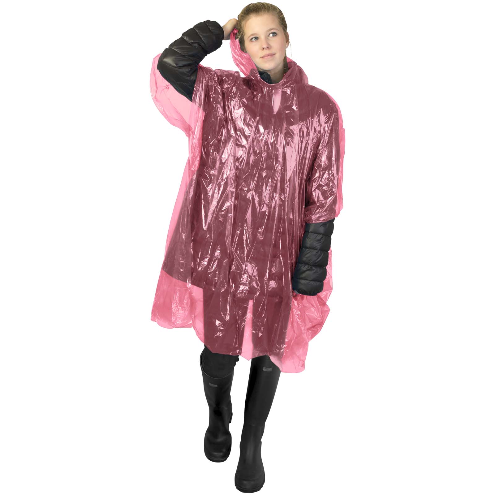 Poncho jetable pour la pluie avec pochette de rangement Ziva