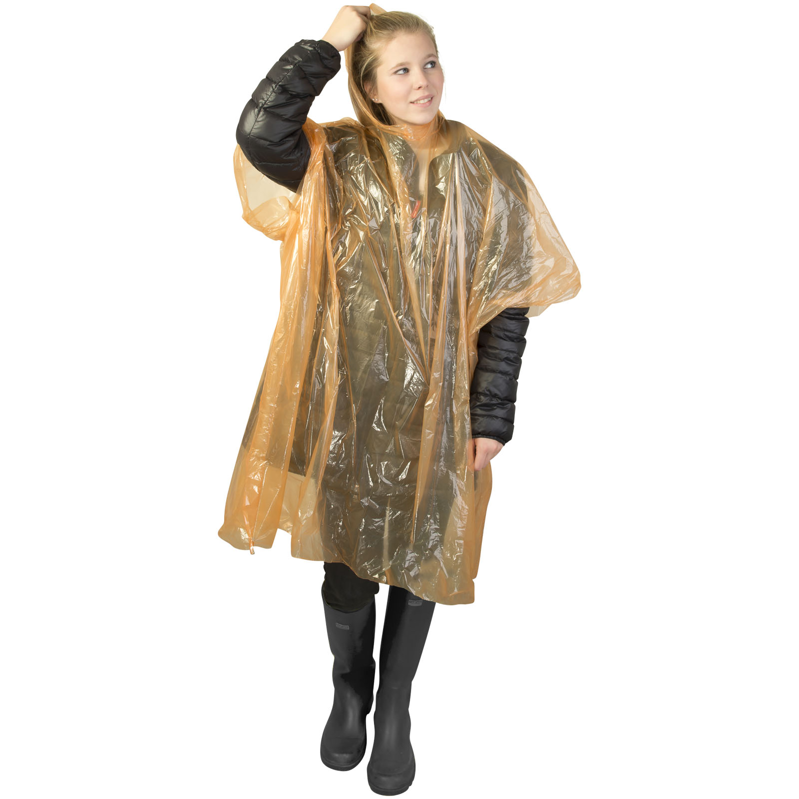 Poncho jetable pour la pluie avec pochette de rangement Ziva