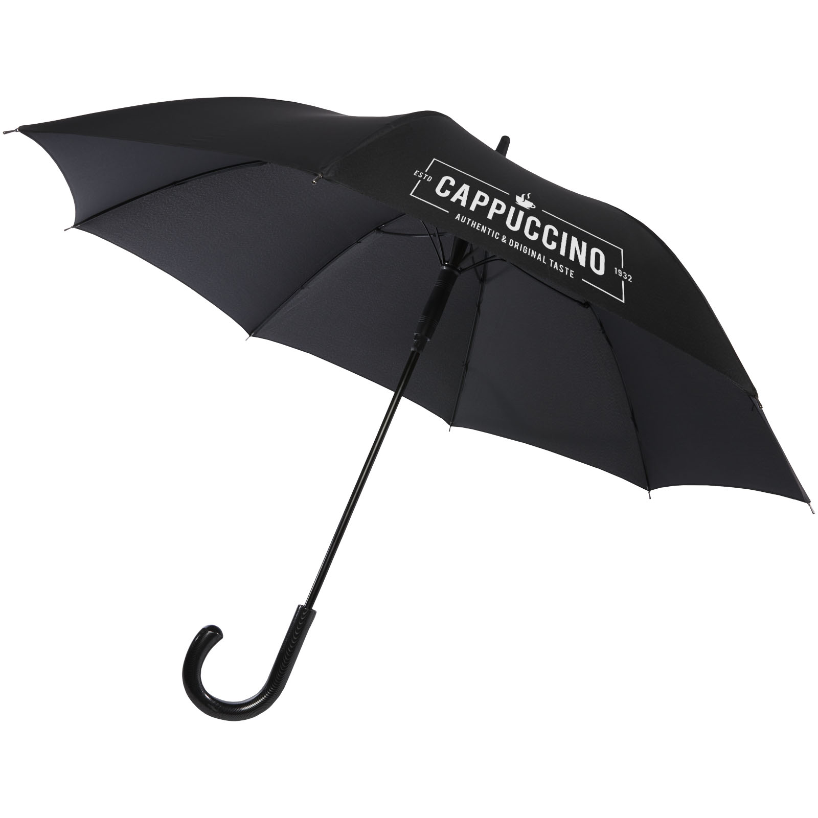 Luxe Parapluie Fontana de 23" à ouverture automatique avec aspect carbone et poignée courbe