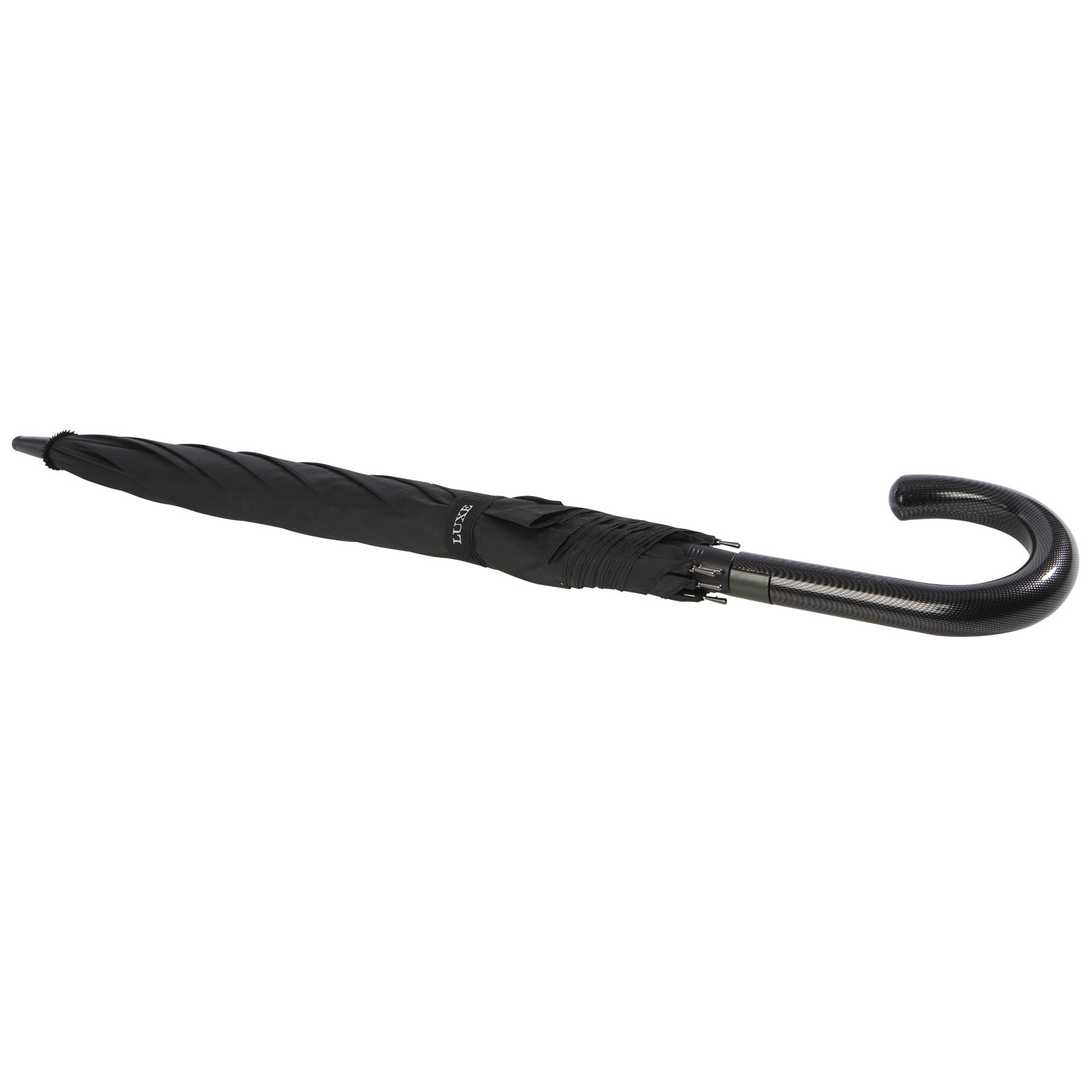 Luxe Parapluie Fontana de 23" à ouverture automatique avec aspect carbone et poignée courbe