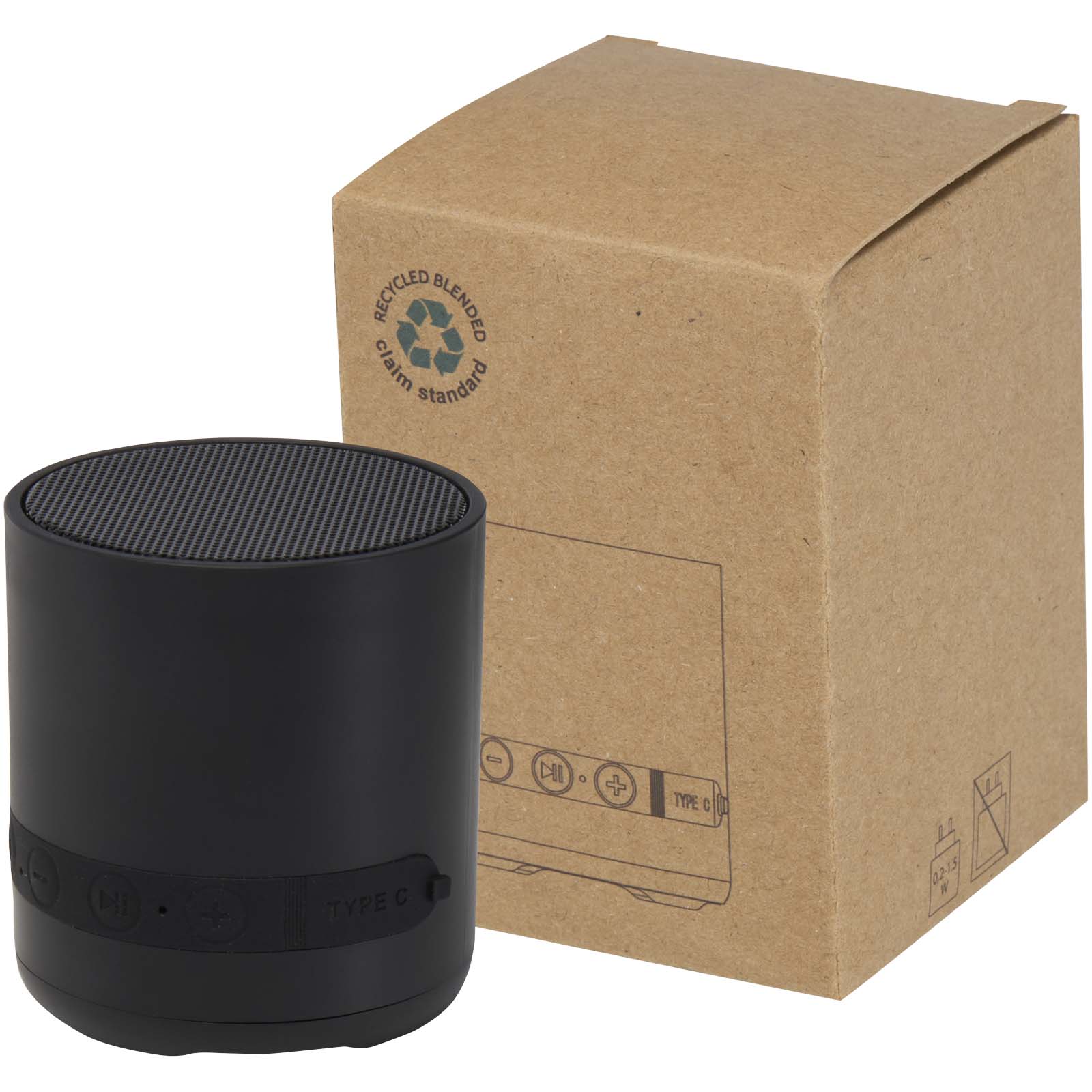 Haut-parleur Hunor sans fil de 3 W en plastique recyclé