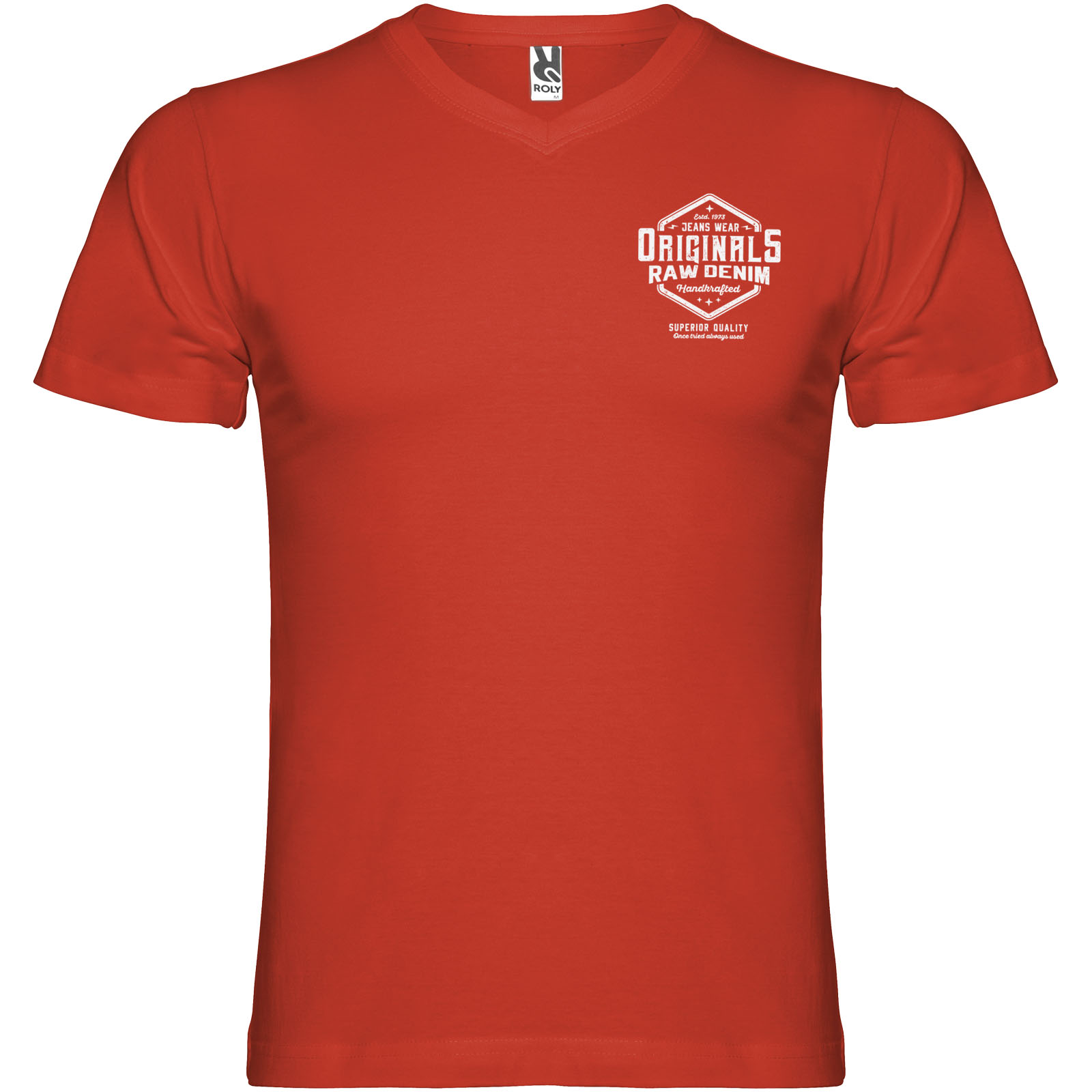 Roly T-shirt de 155 g/m² Samoyedo à col en V et manches courtes pour homme