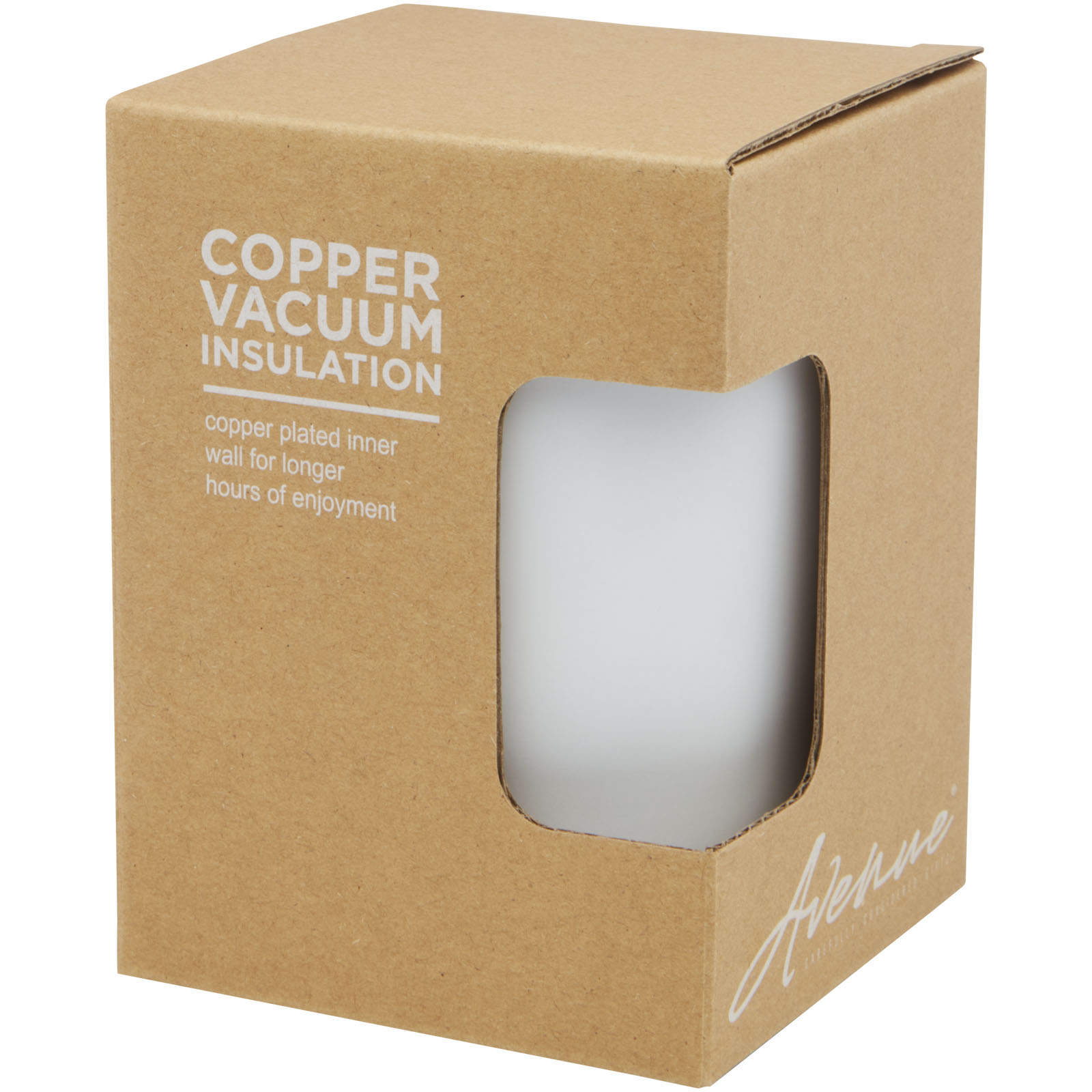 Gobelet Lagan de 330 ml en acier inoxydable avec isolation par le vide et couche de cuivre, avec couvercle en bambou