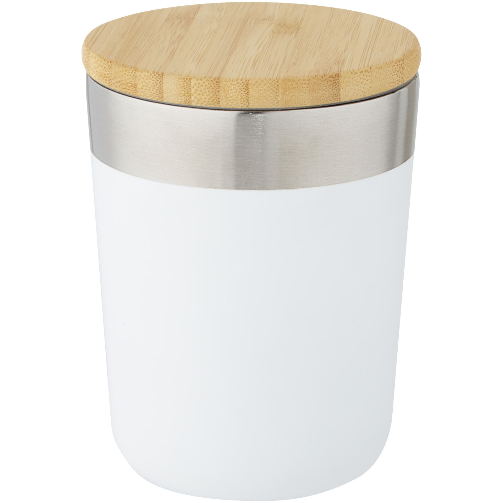 Gobelet Lagan de 330 ml en acier inoxydable avec isolation par le vide et couche de cuivre, avec couvercle en bambou