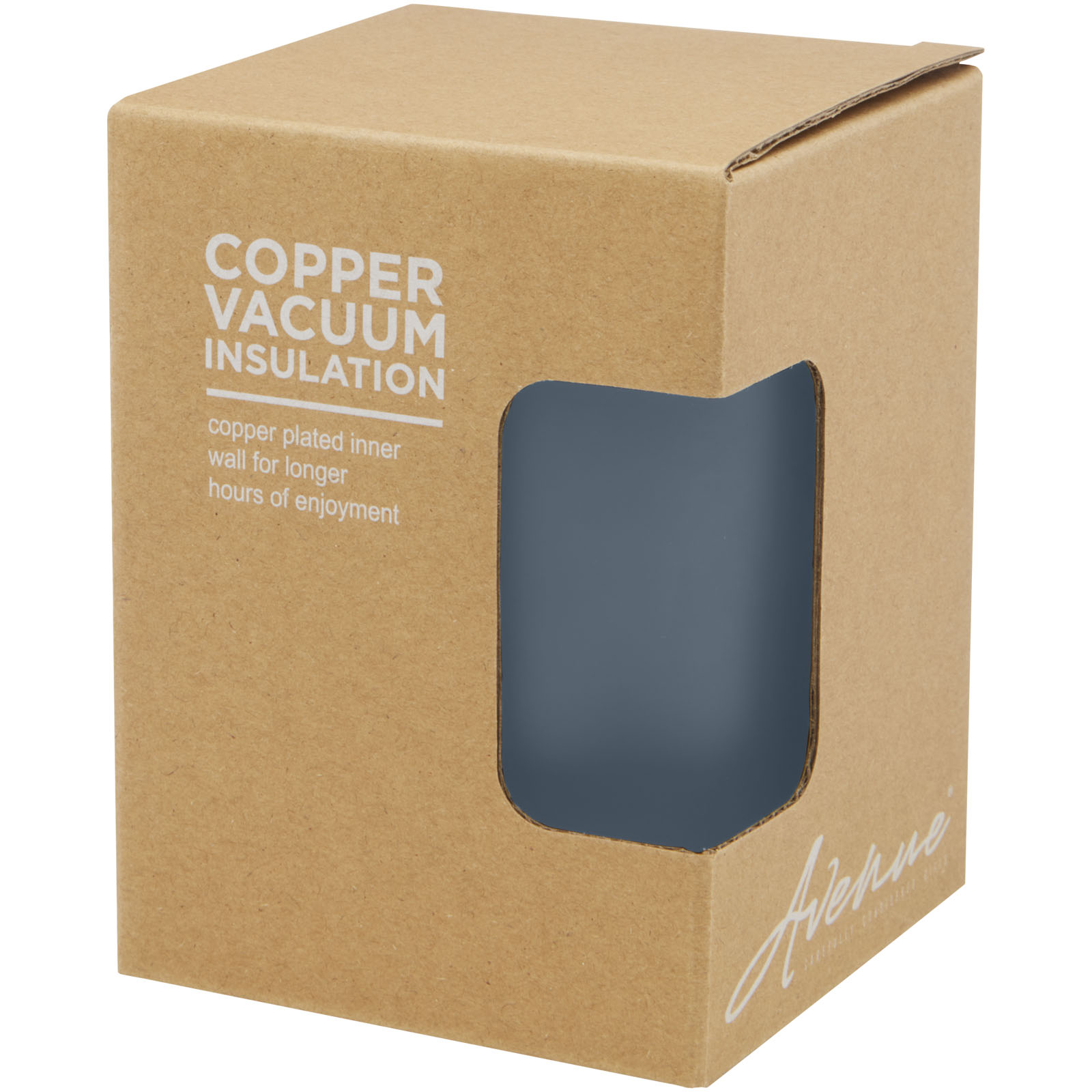 Gobelet Lagan de 330 ml en acier inoxydable avec isolation par le vide et couche de cuivre, avec couvercle en bambou