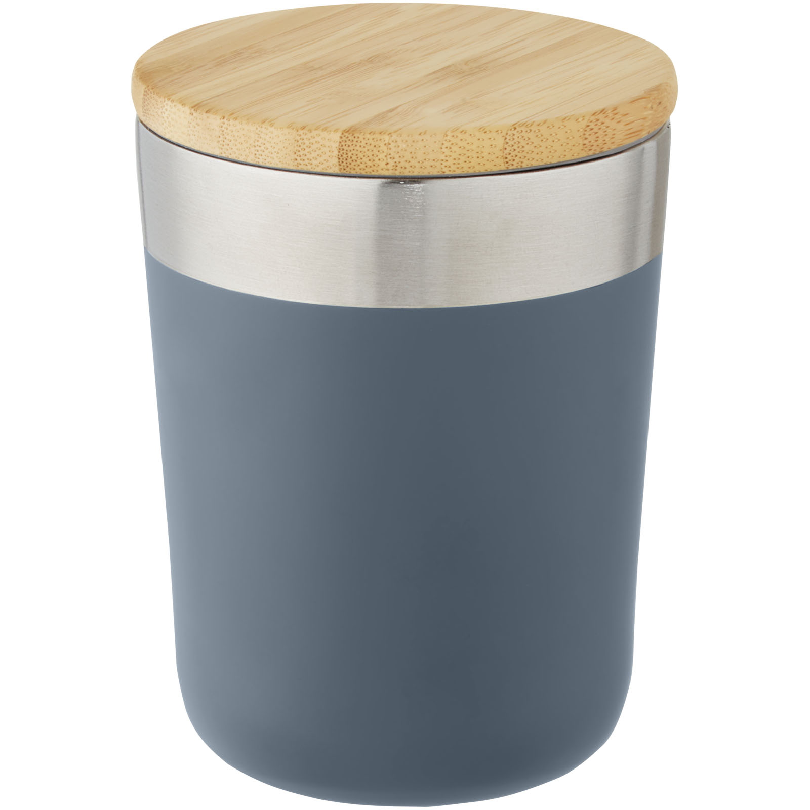 Gobelet Lagan de 330 ml en acier inoxydable avec isolation par le vide et couche de cuivre, avec couvercle en bambou