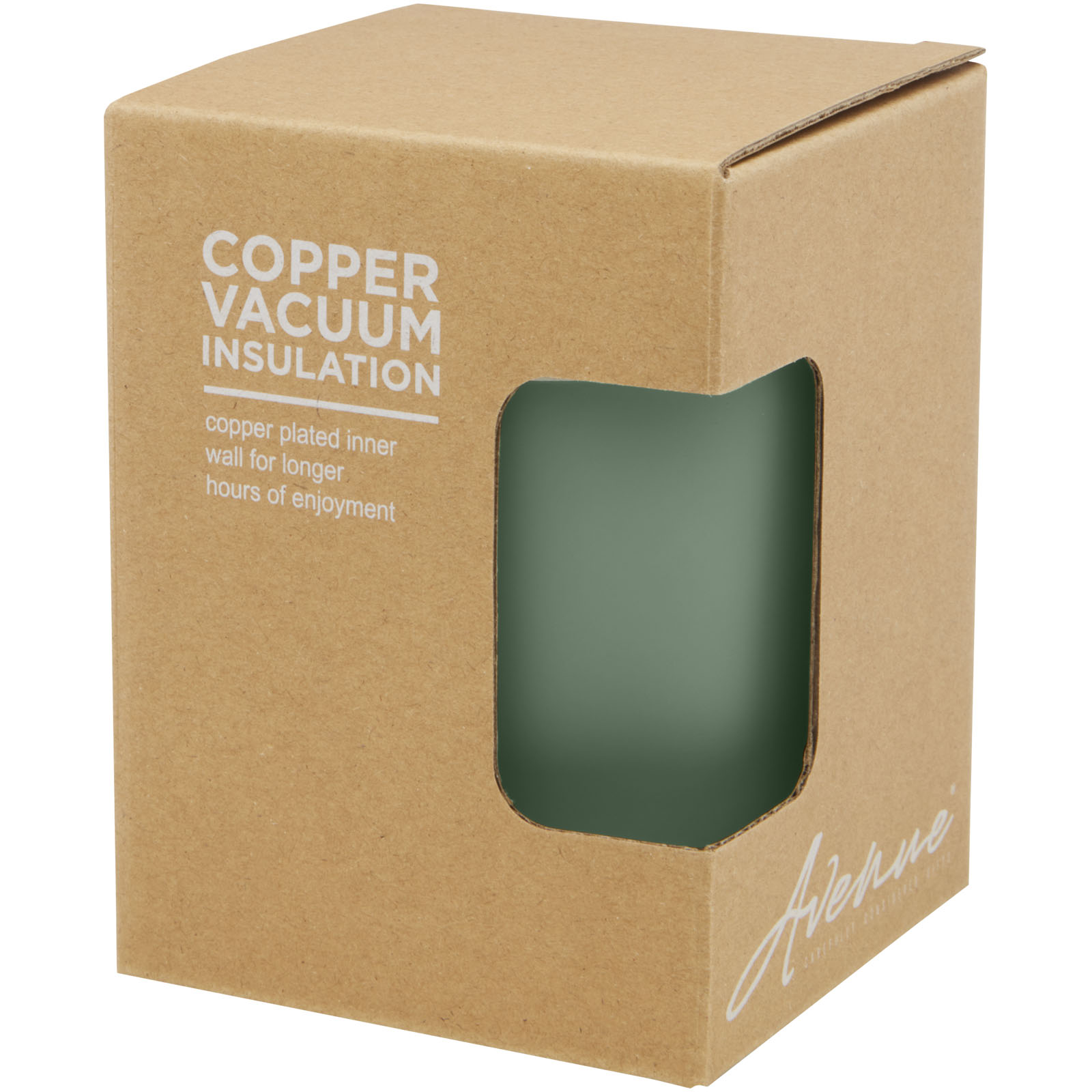 Gobelet Lagan de 330 ml en acier inoxydable avec isolation par le vide et couche de cuivre, avec couvercle en bambou