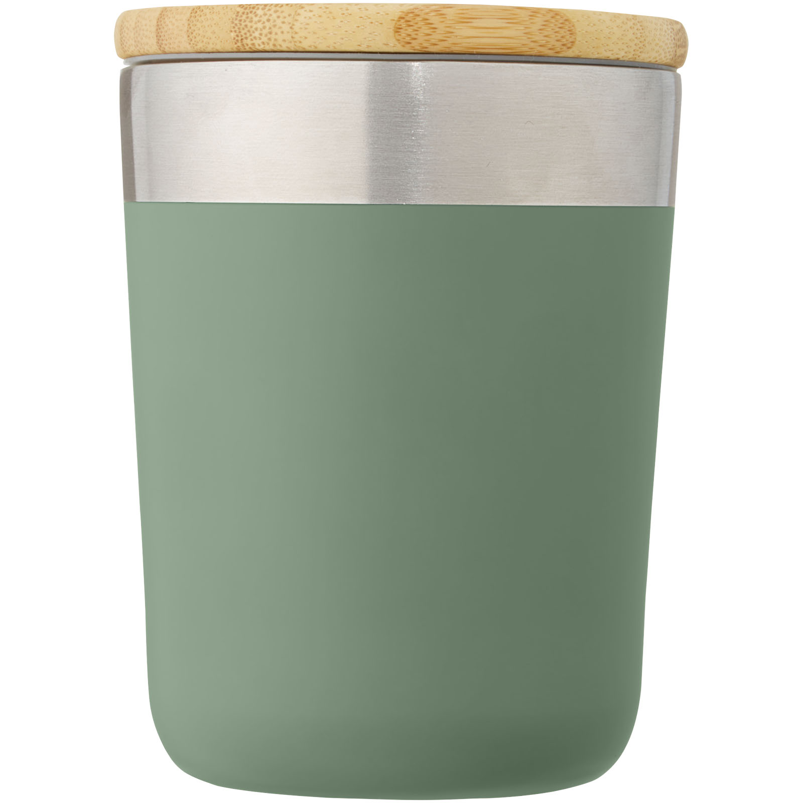 Gobelet Lagan de 330 ml en acier inoxydable avec isolation par le vide et couche de cuivre, avec couvercle en bambou