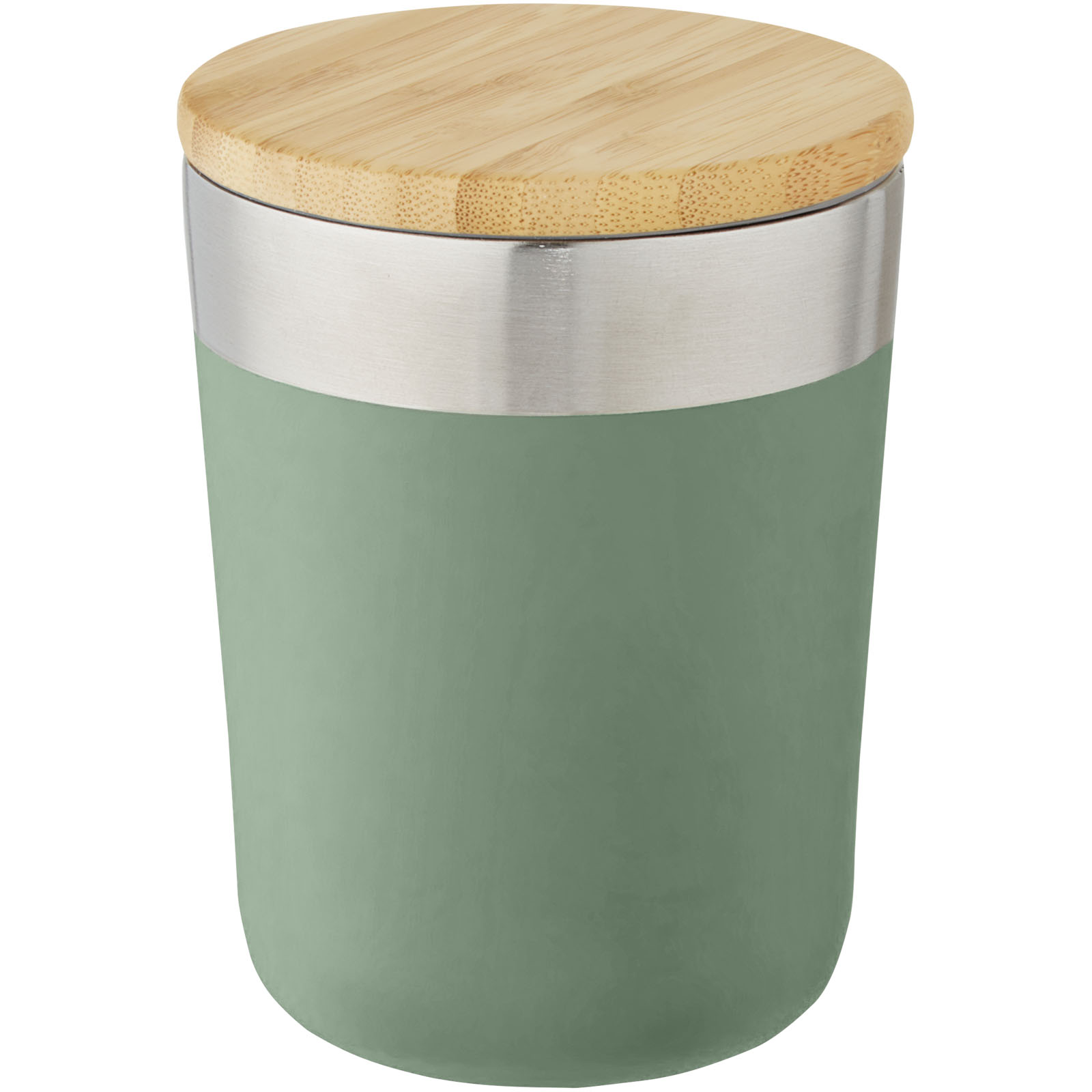 Gobelet Lagan de 330 ml en acier inoxydable avec isolation par le vide et couche de cuivre, avec couvercle en bambou