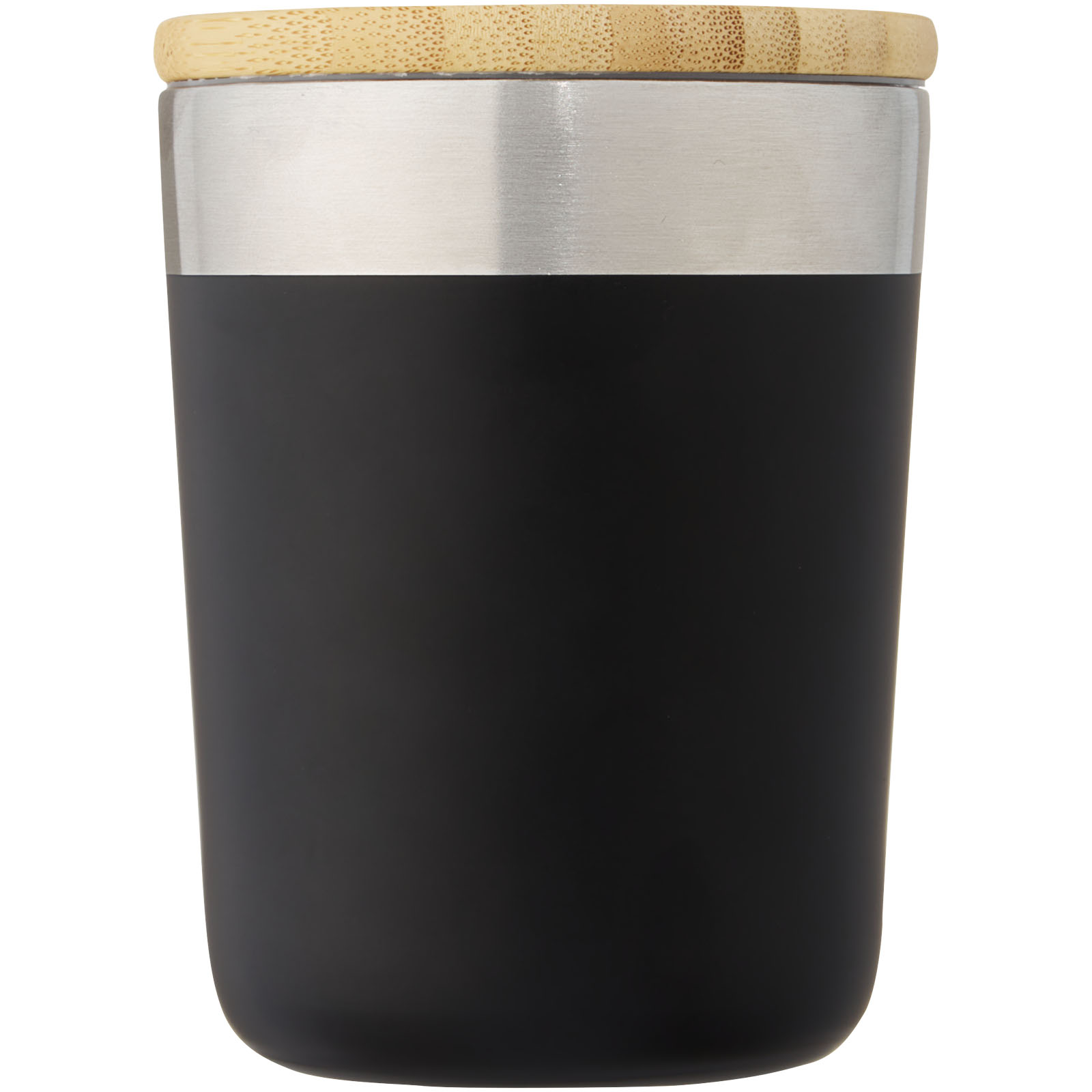 Gobelet Lagan de 330 ml en acier inoxydable avec isolation par le vide et couche de cuivre, avec couvercle en bambou