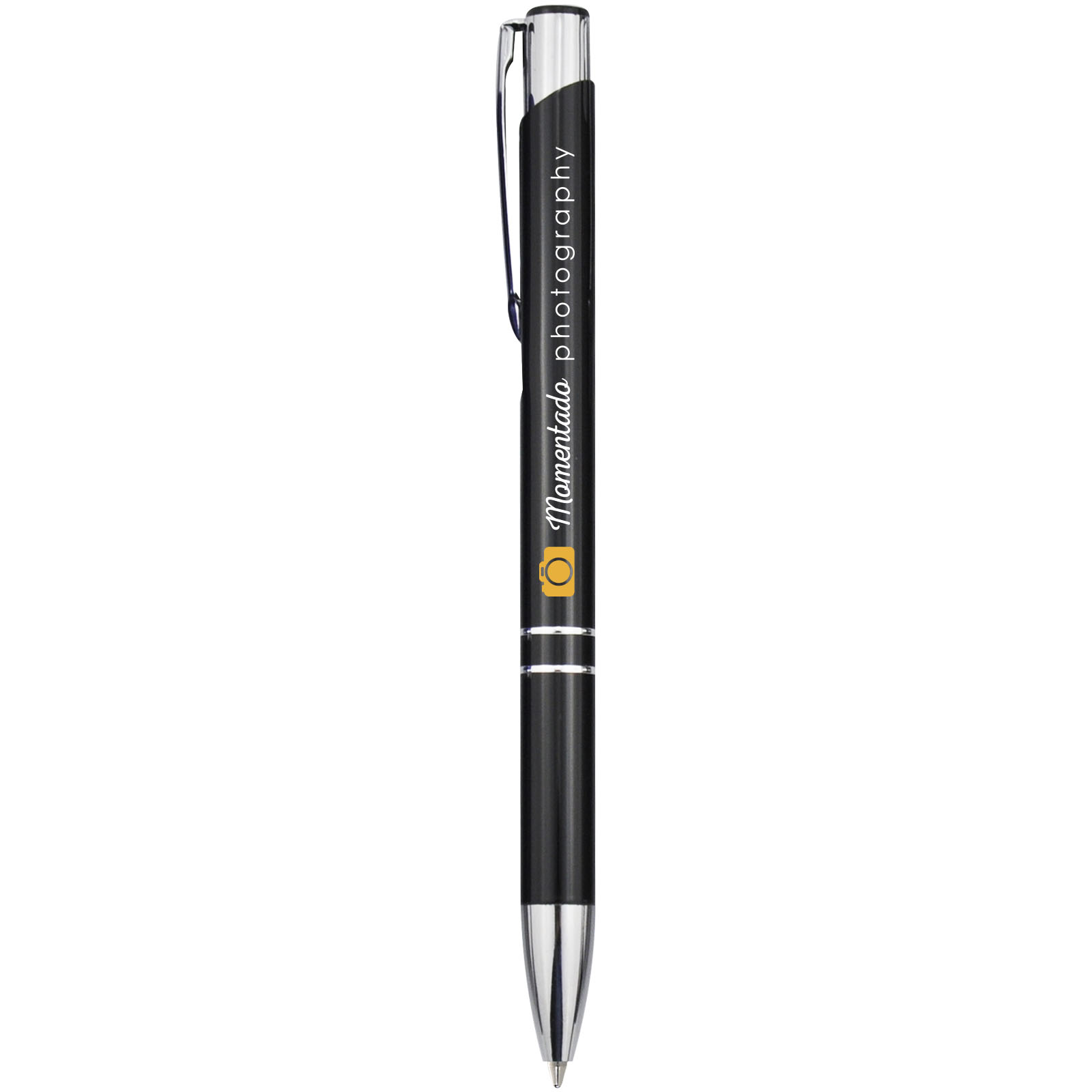 Stylo bille rétractable en aluminium Moneta (encre noire)