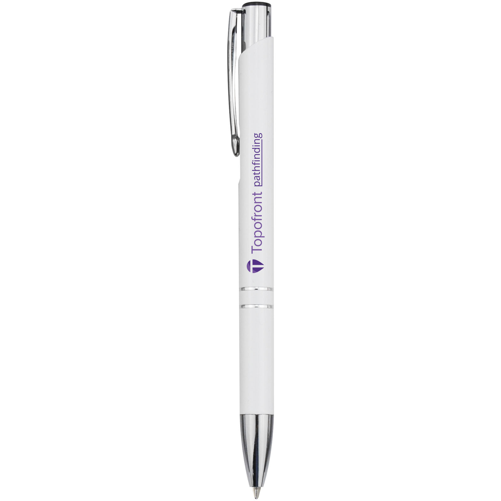 Stylo bille rétractable en aluminium Moneta (encre noire)