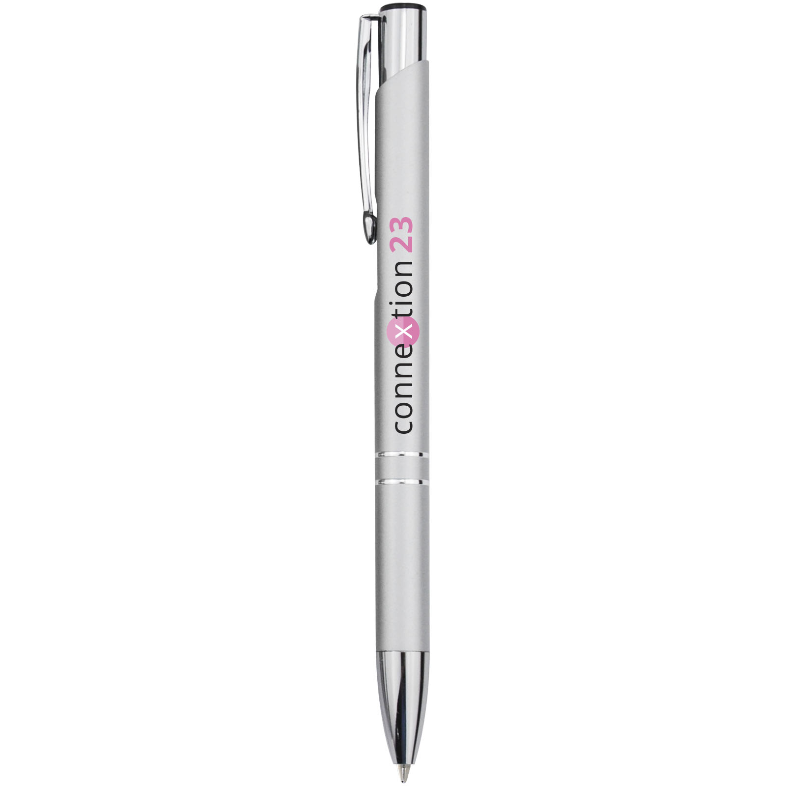 Stylo bille rétractable en aluminium Moneta (encre noire)